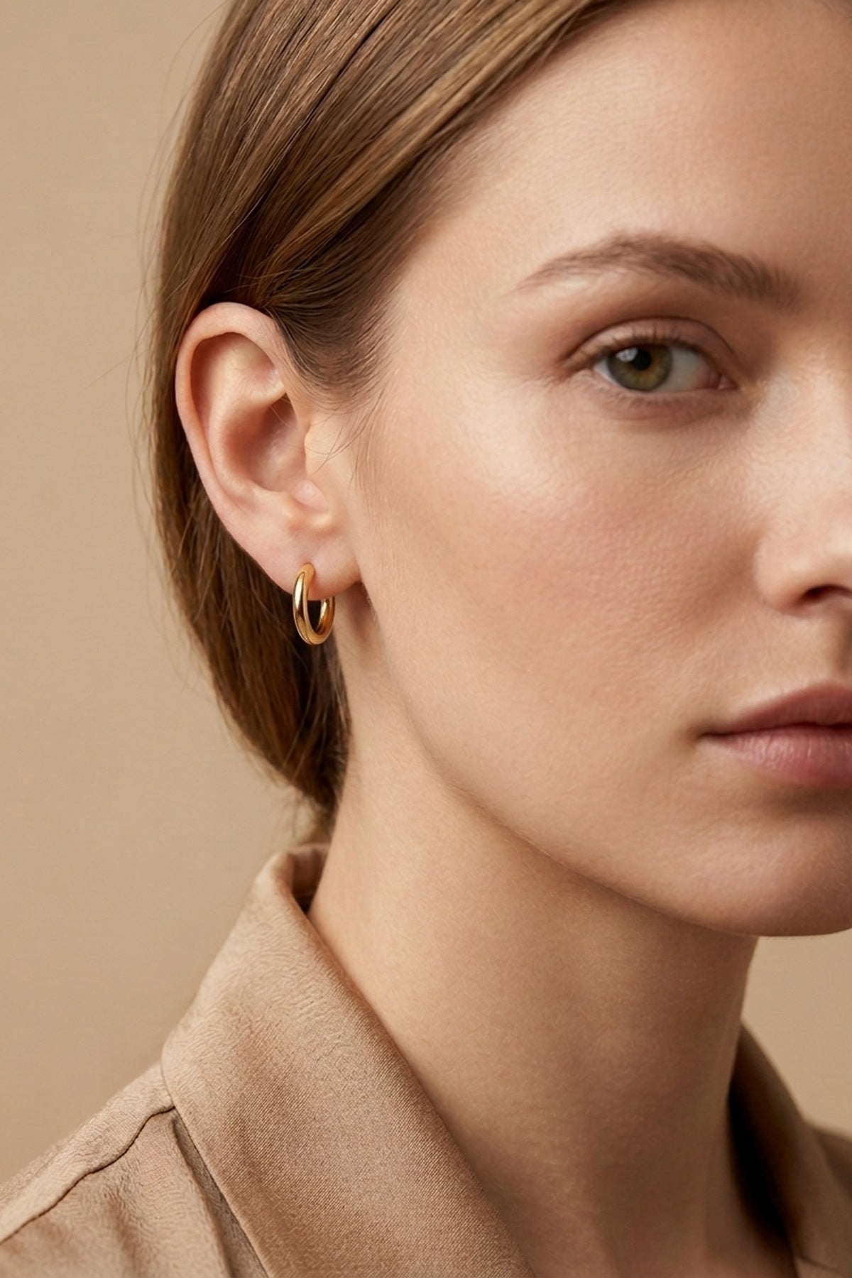 Audrey Classic 14k Gold Hoop Earrings