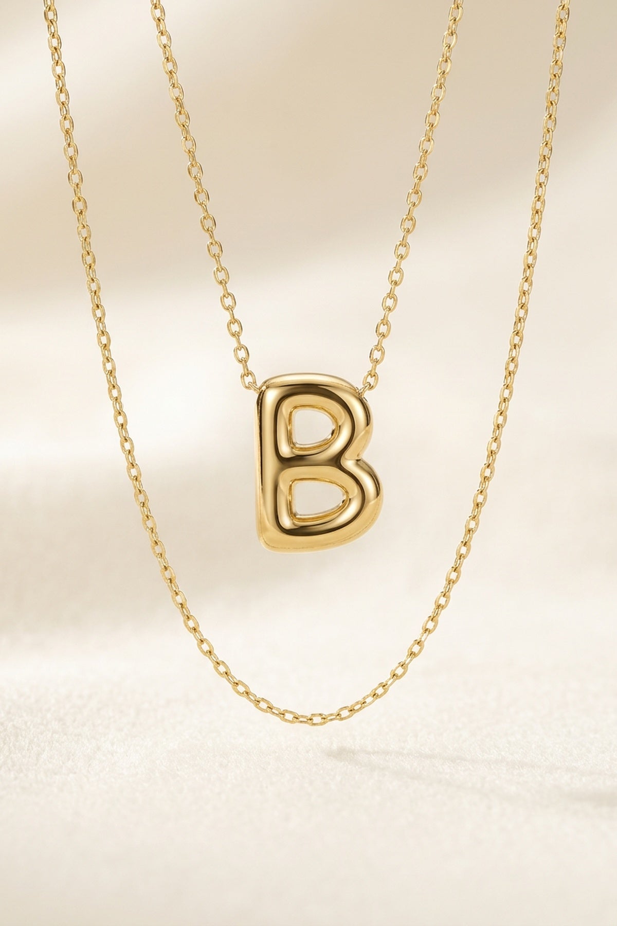 Signature 14k Gold Initial Necklace - B