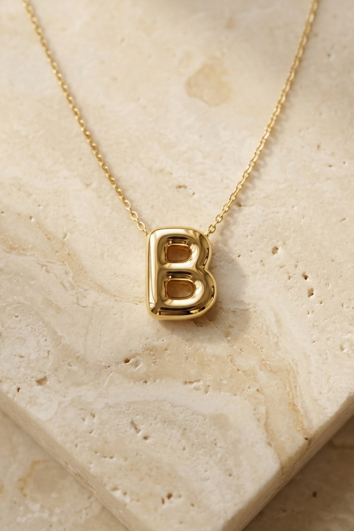 Signature 14k Gold Initial Necklace - B