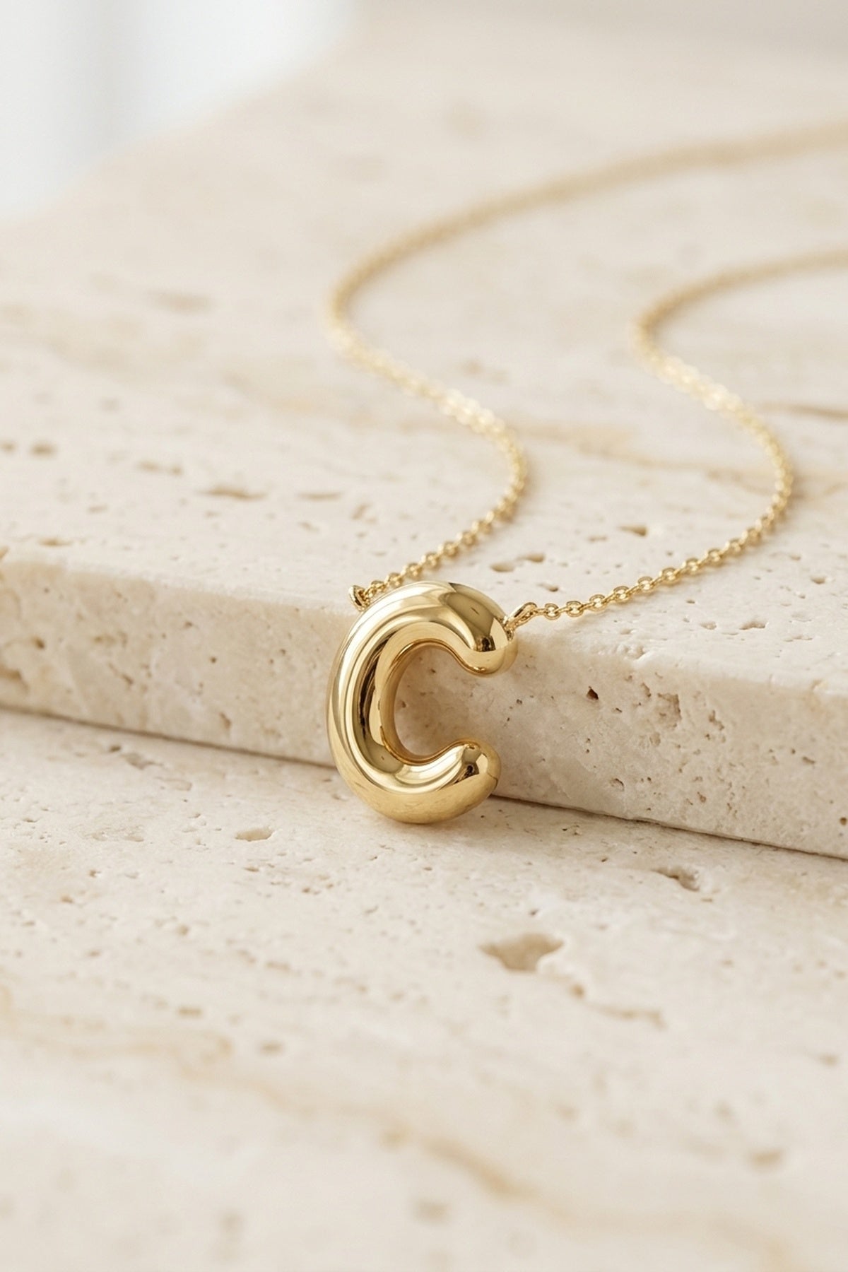 Signature 14k Gold Initial Necklace - C