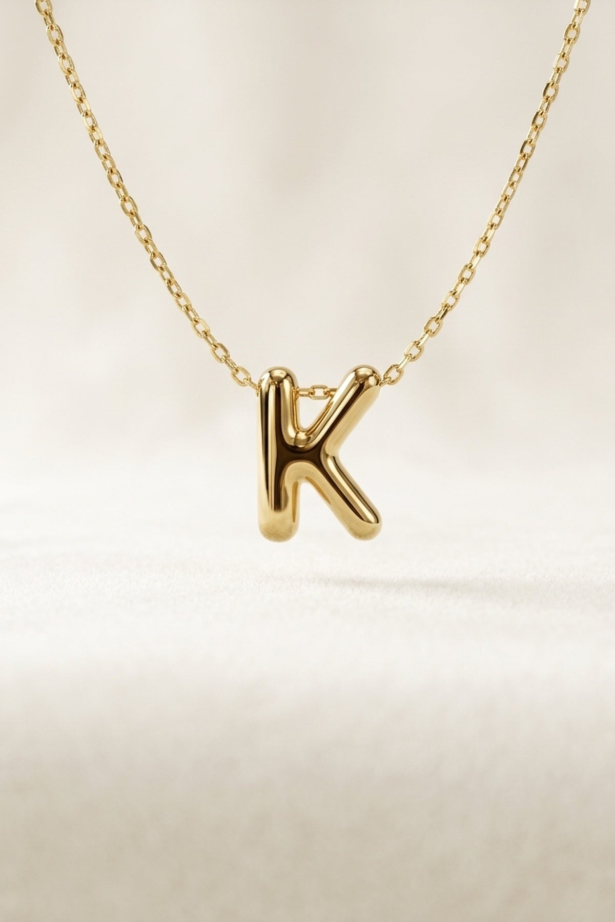 Signature 14k Gold Initial Necklace - K