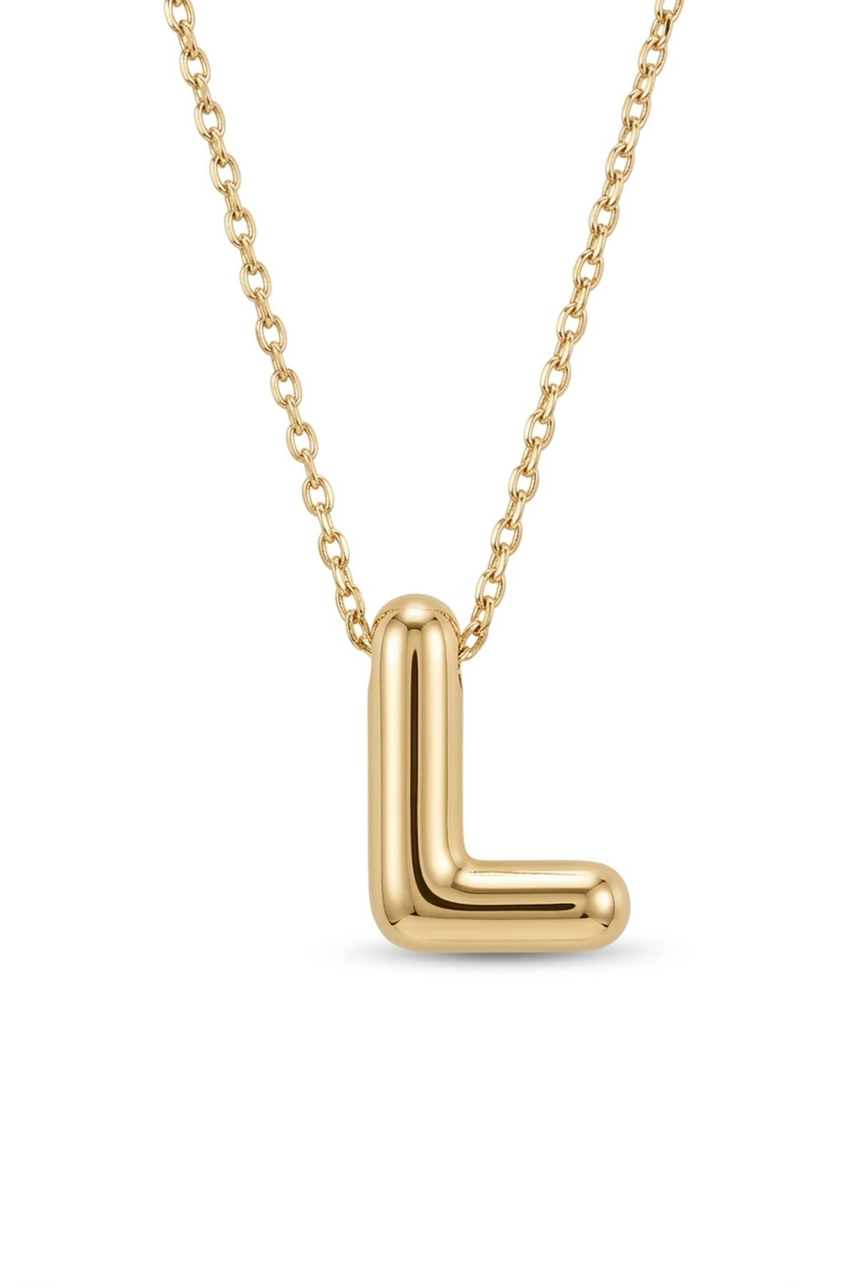 Signature 14k Gold Initial Necklace - L
