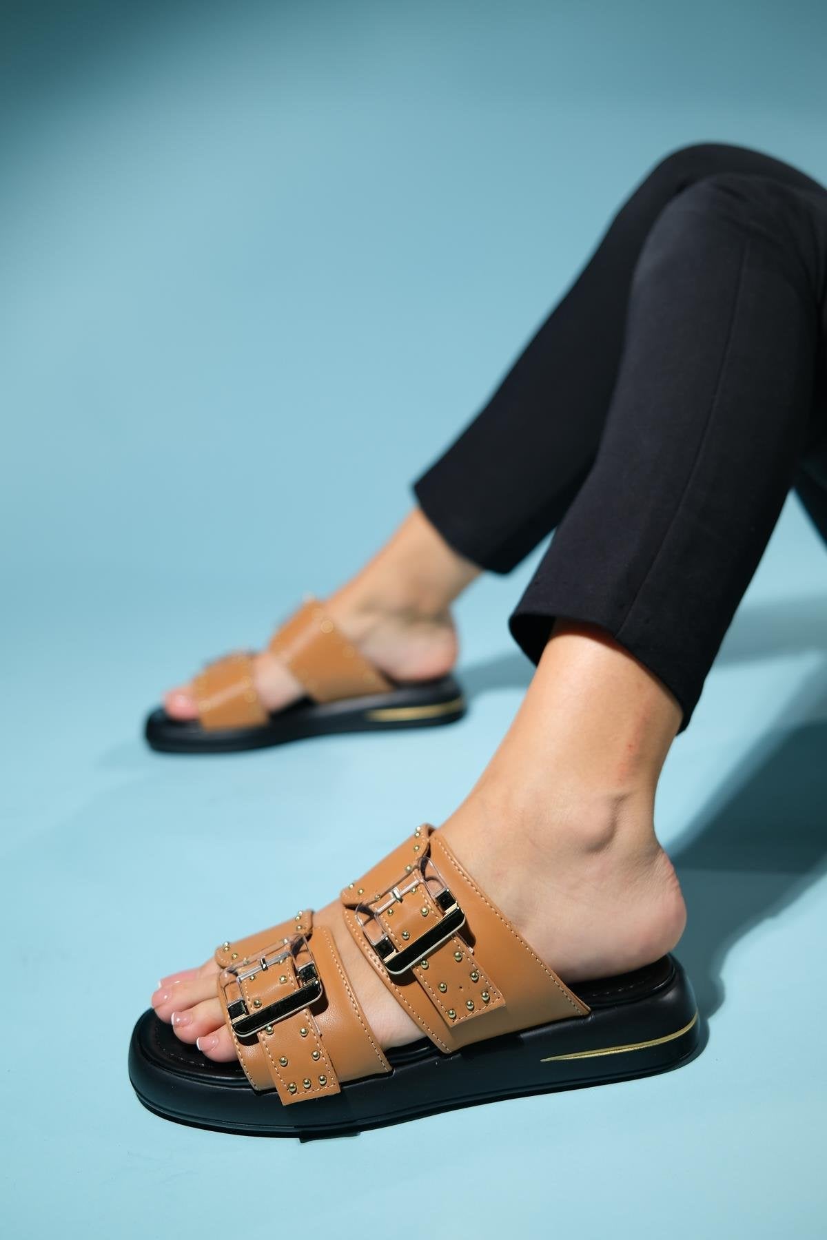 Zley Cognac Buckle Sandal (Women)