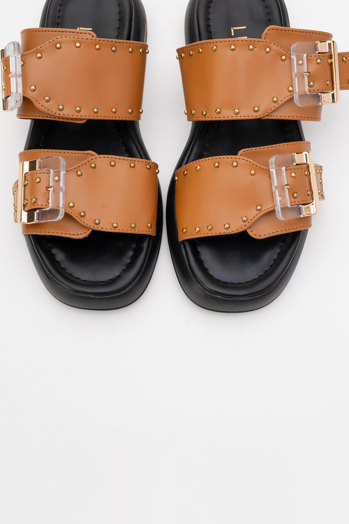 Zley Cognac Buckle Sandal (Women)