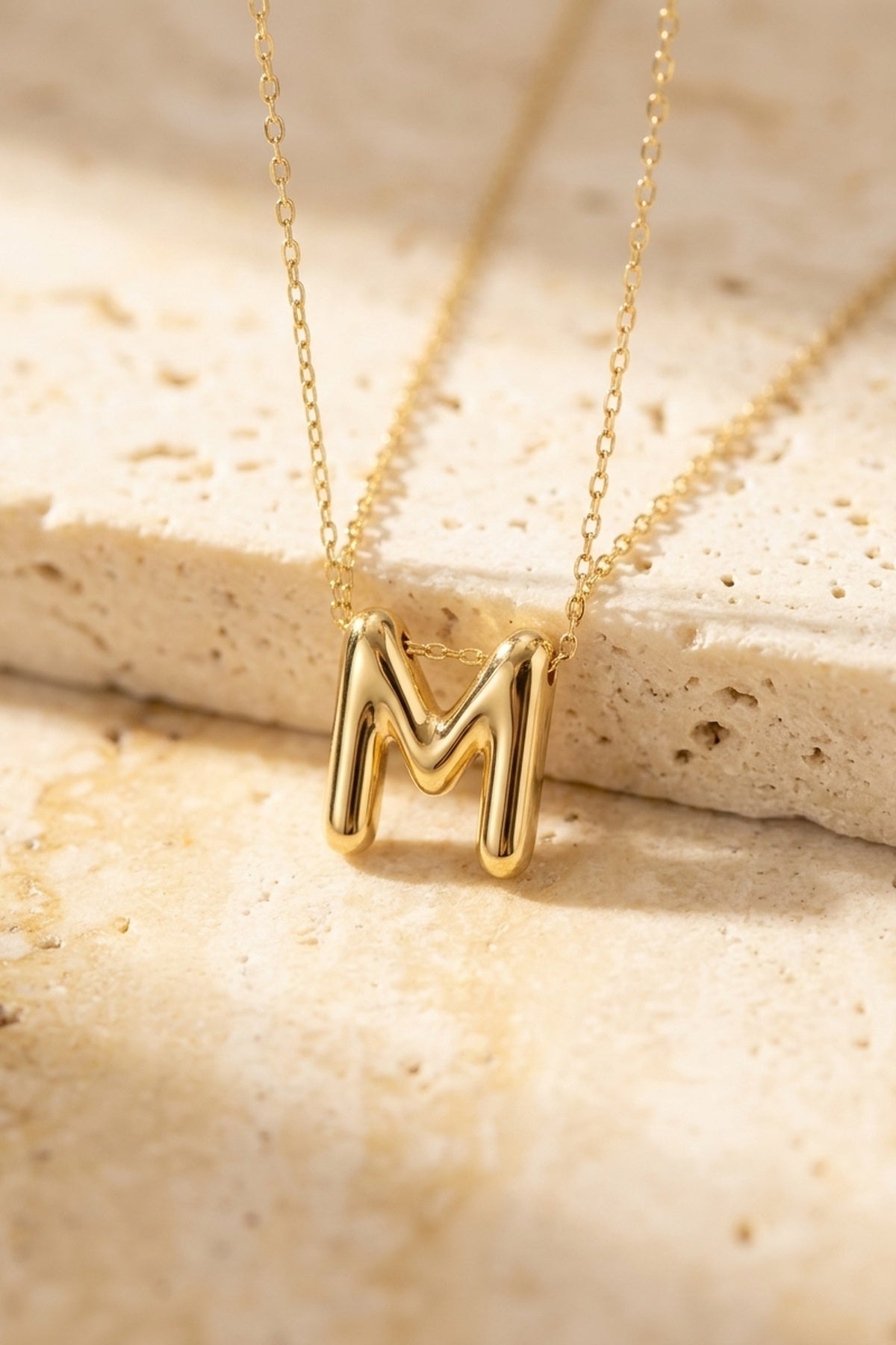 Signature 14k Gold Initial Necklace - M