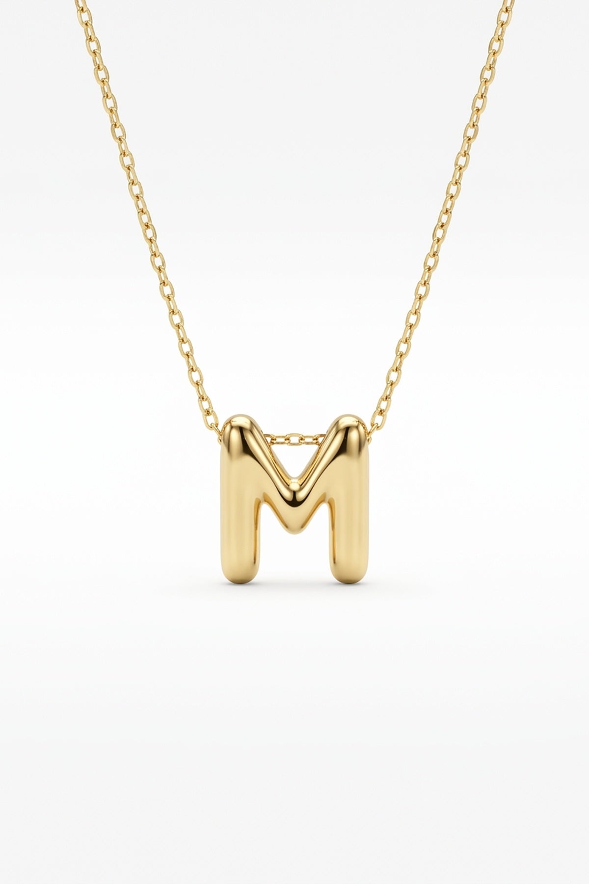 Signature 14k Gold Initial Necklace - M
