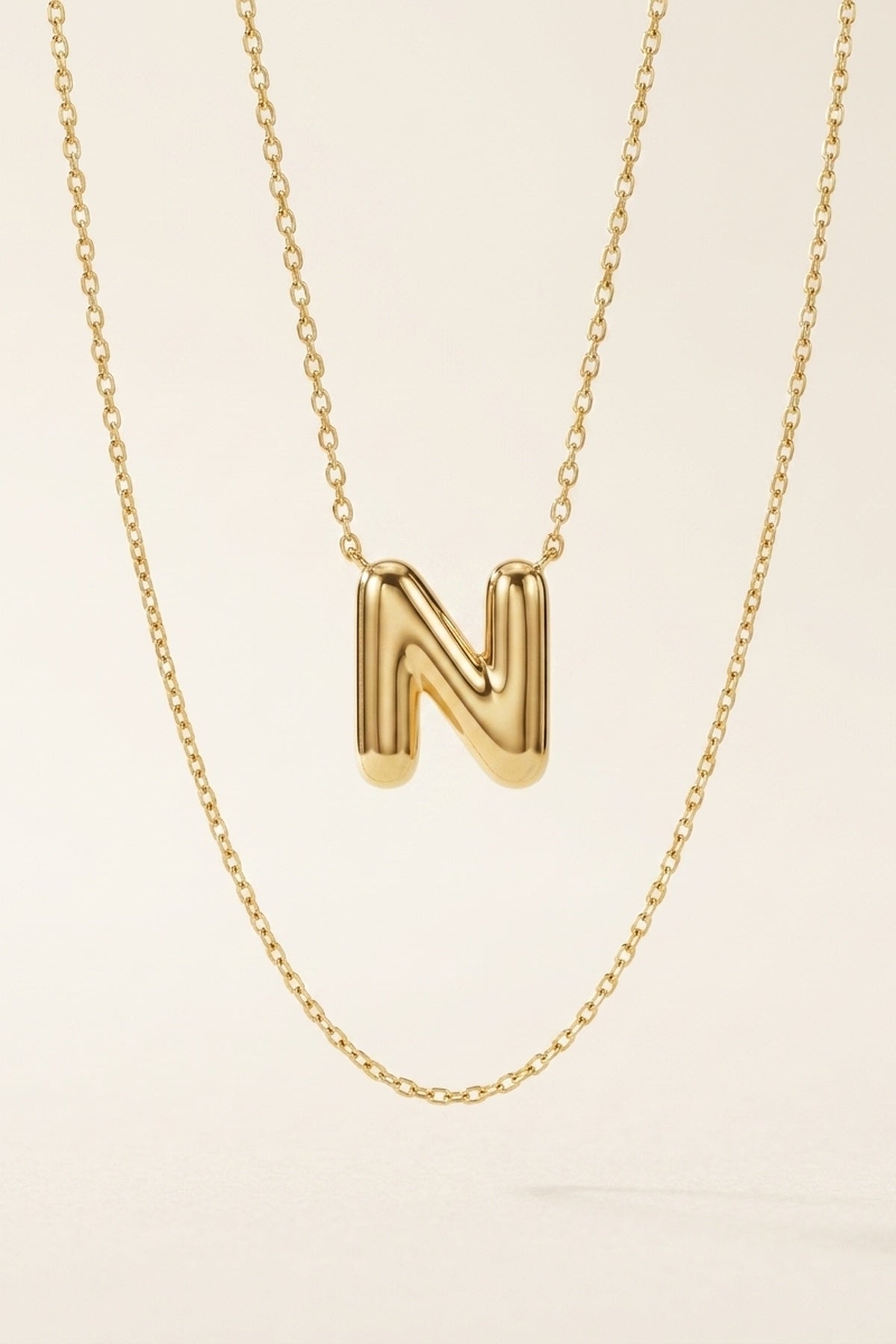 Signature 14k Gold Initial Necklace - N