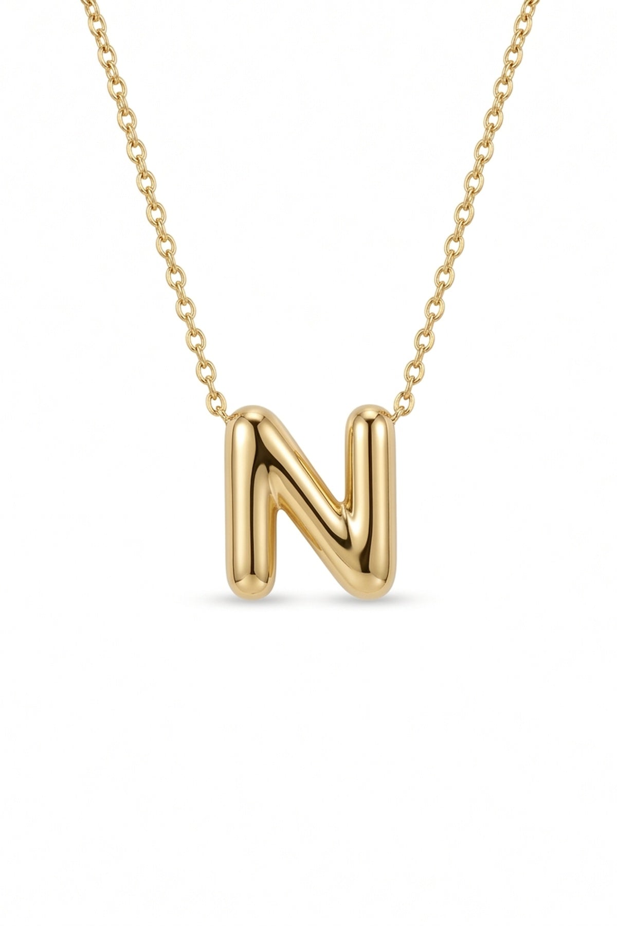 Signature 14k Gold Initial Necklace - N