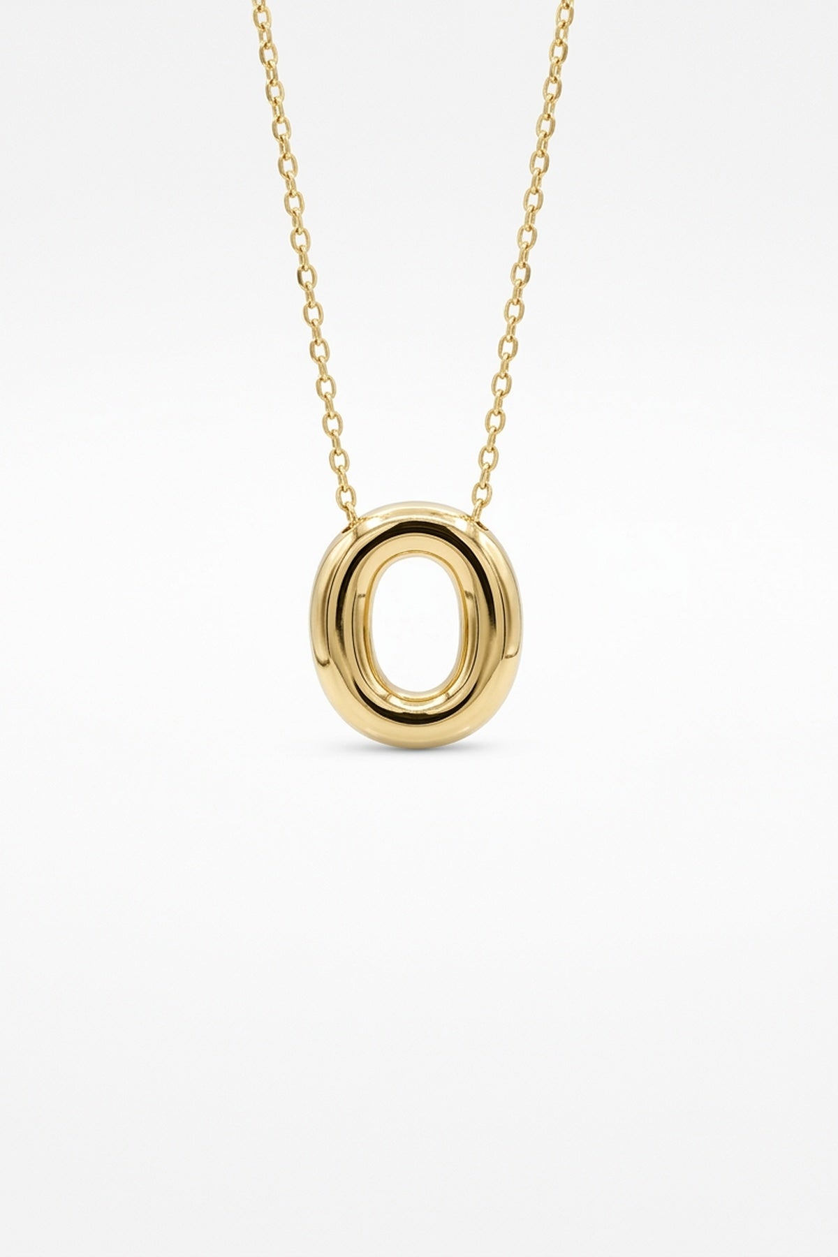 Signature 14k Gold Initial Necklace - O