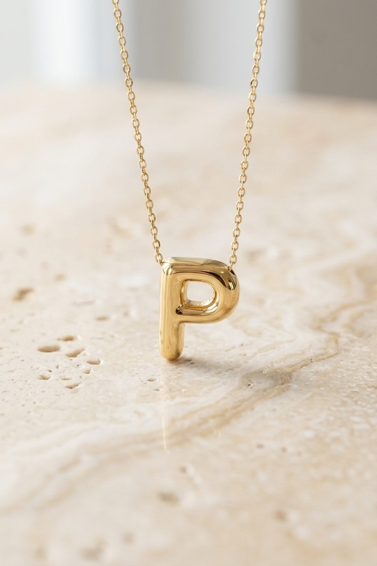 Signature 14k Gold Initial Necklace - P