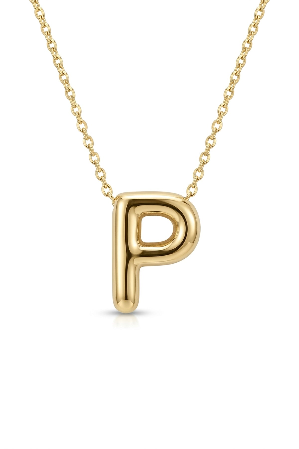 Signature 14k Gold Initial Necklace - P