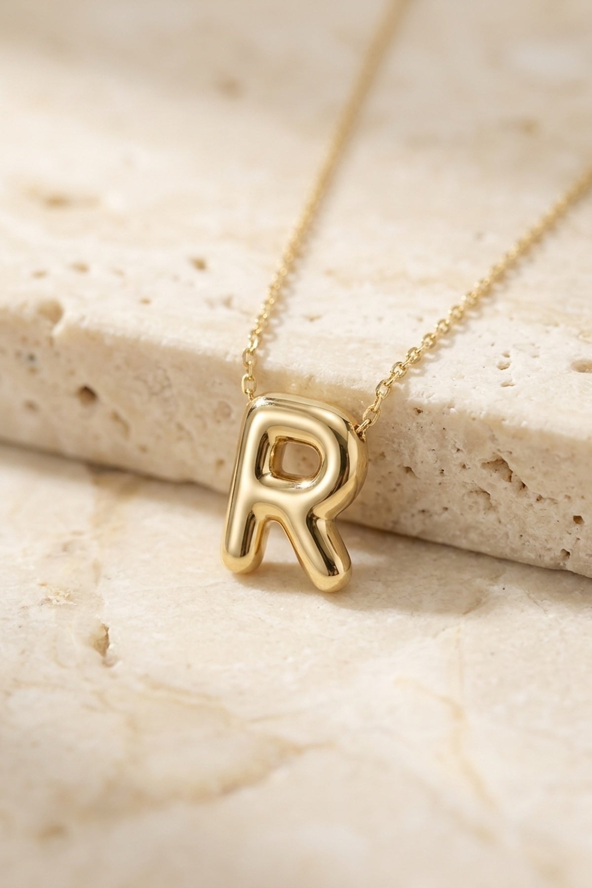 Signature 14k Gold Initial Necklace - R
