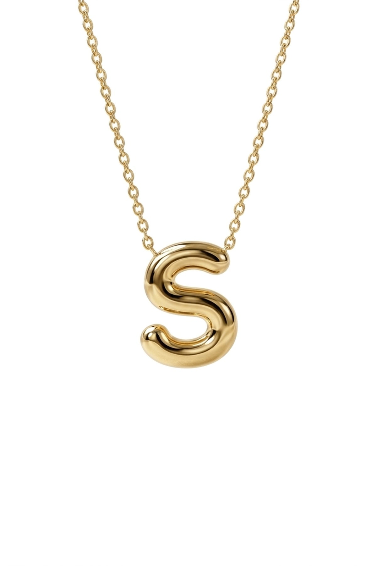 Signature 14k Gold Initial Necklace - S