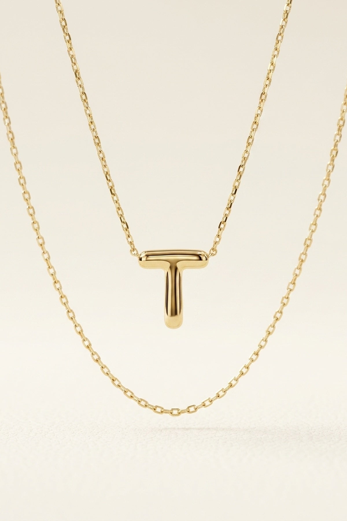 Signature 14k Gold Initial Necklace - T
