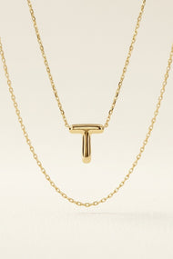 Signature 14k Gold Initial Necklace - T