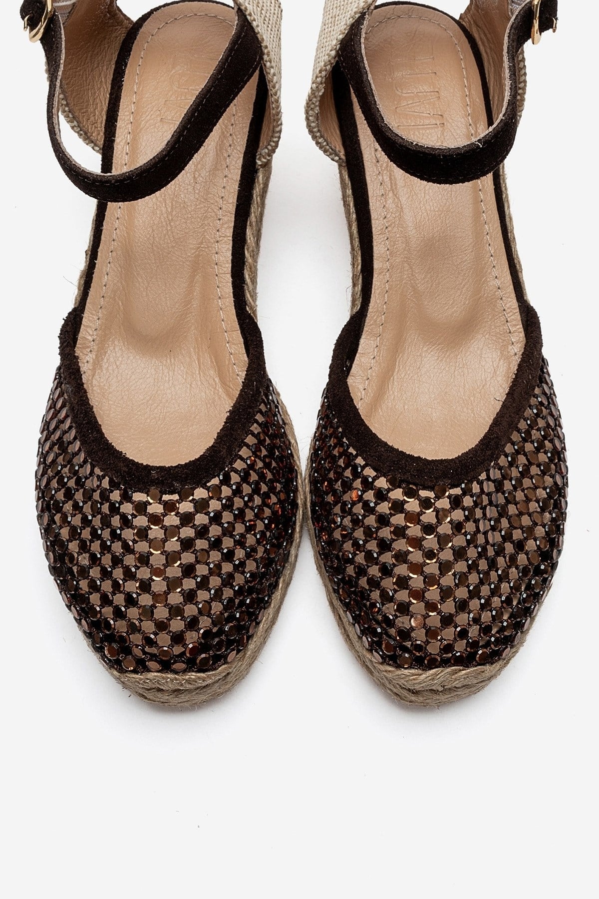 DRELIX - Cognac Genuine Leather Wedge Heel Espadrille Sandal (Women)