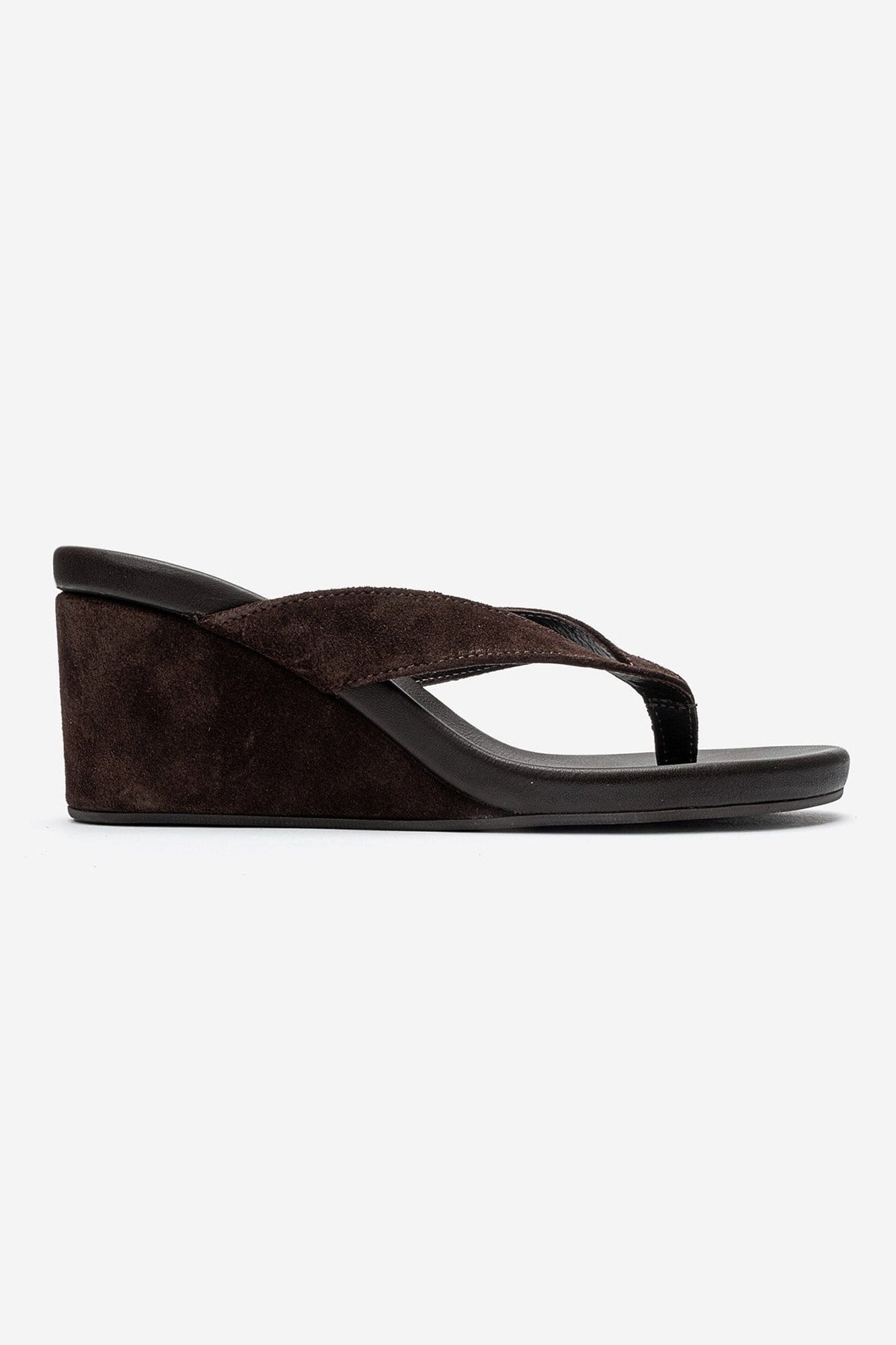 PRYON - Cognac Genuine Leather Thong Wedge Sandal (Women)
