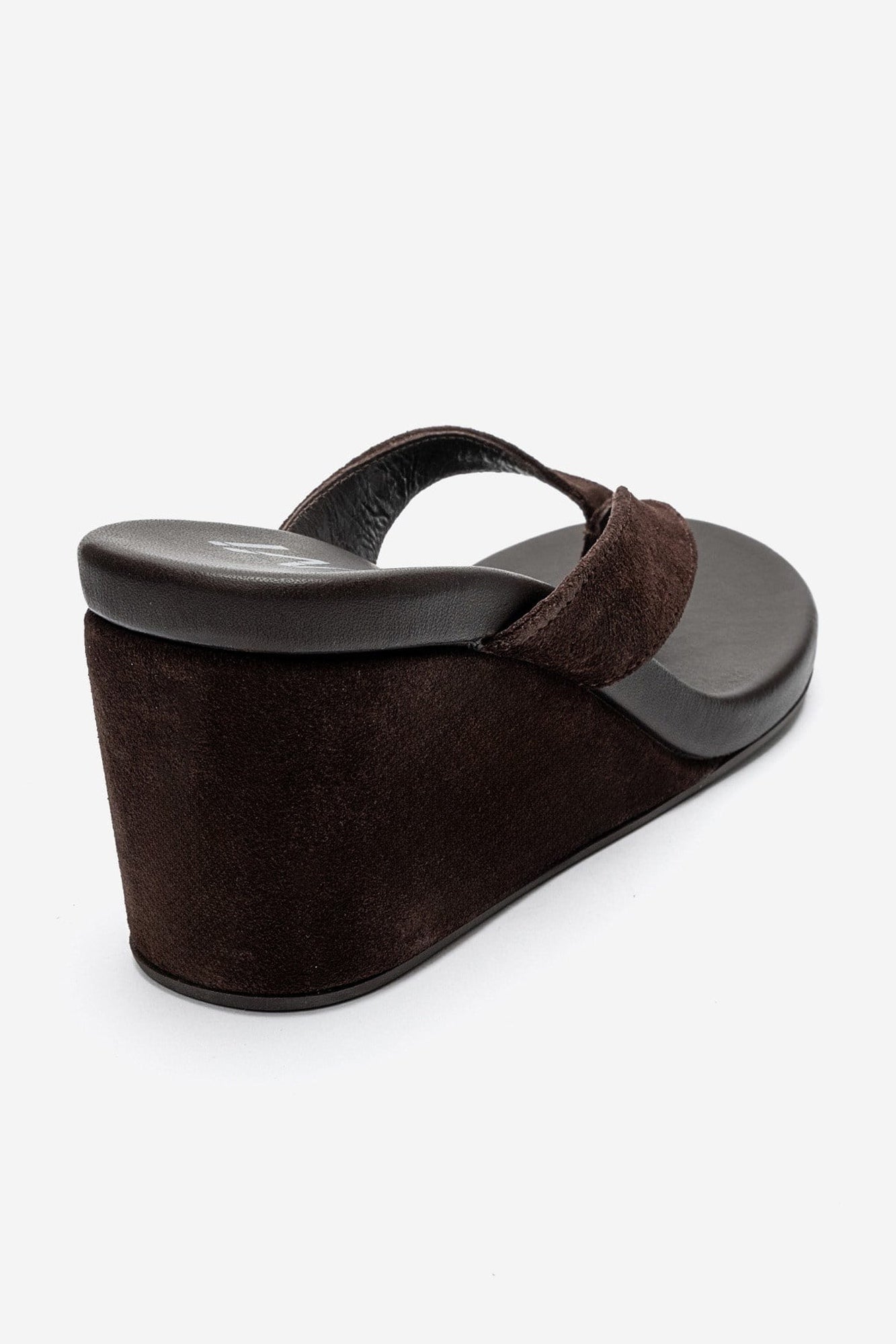 PRYON - Cognac Genuine Leather Thong Wedge Sandal (Women)