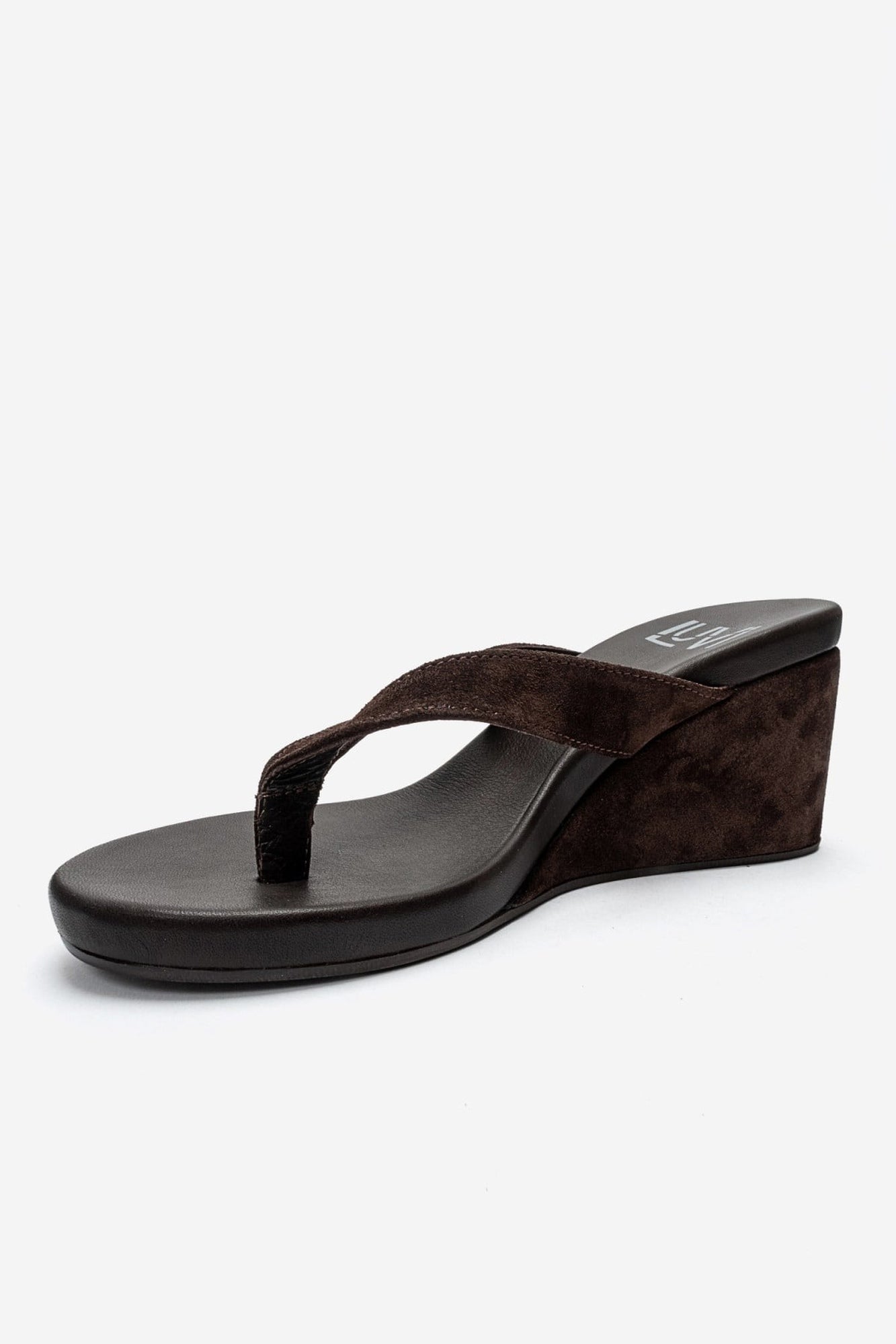 PRYON - Cognac Genuine Leather Thong Wedge Sandal (Women)