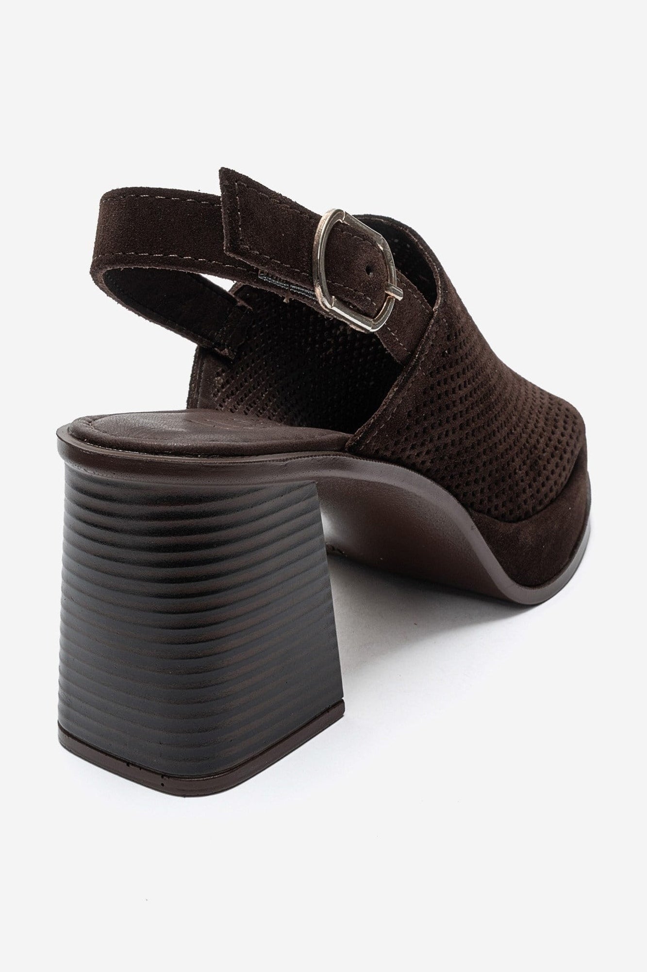 PENVIA - Brown Genuine Leather Platform Block Heel Sandal (Women)