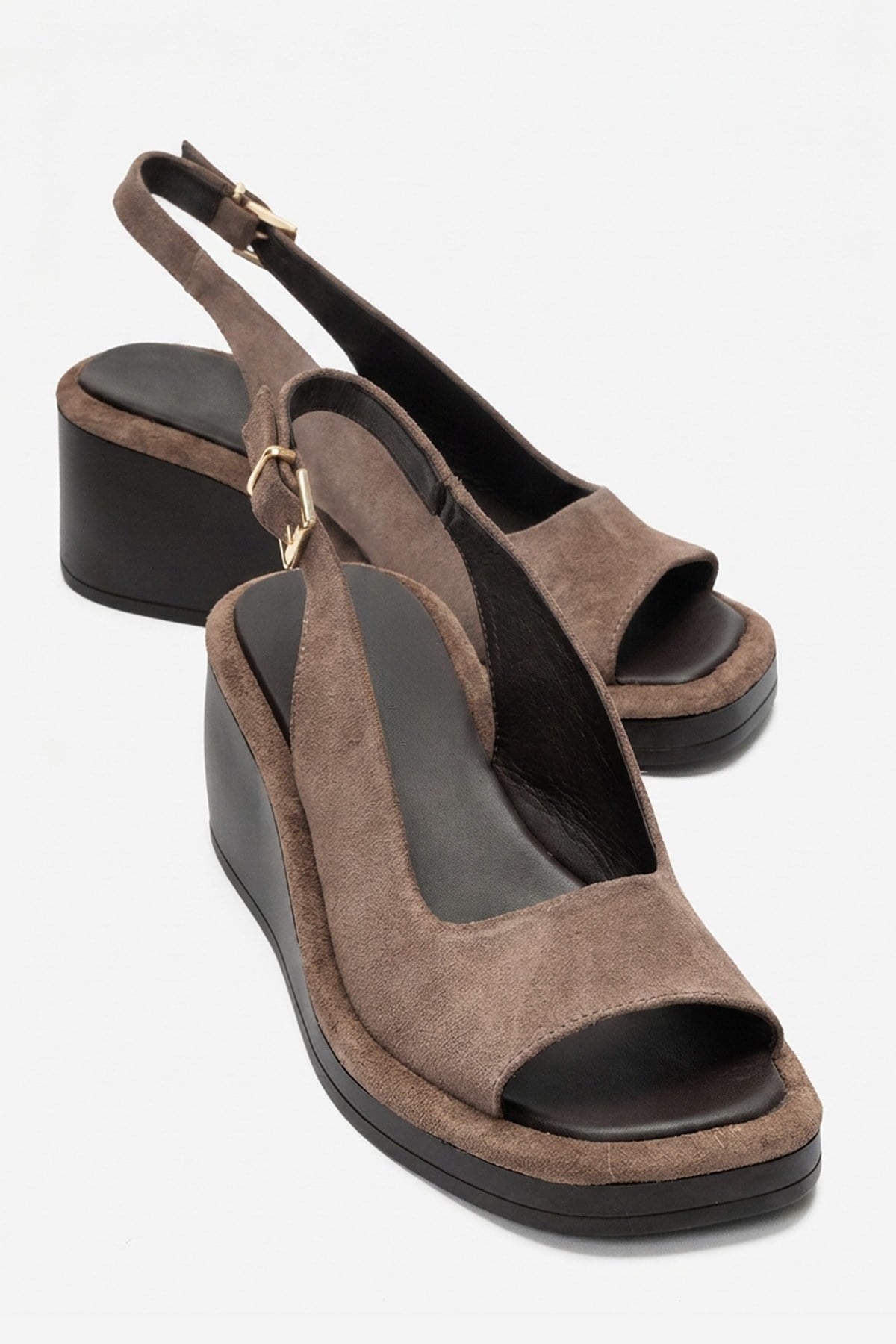 Orlena - Taupe Genuine Leather Platform Wedge Sandal (Women)