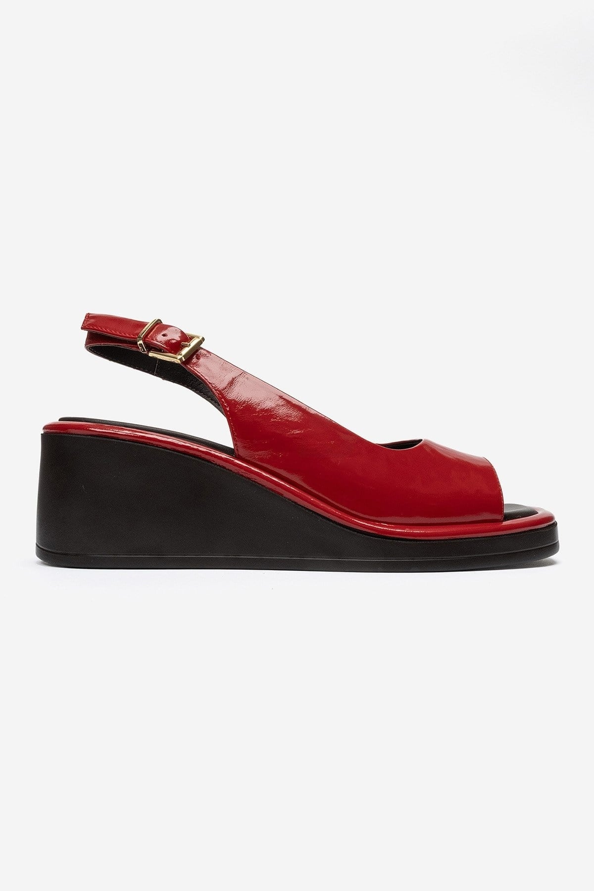 Orlena - Red Genuine Leather Platform Wedge Sandal (Women)