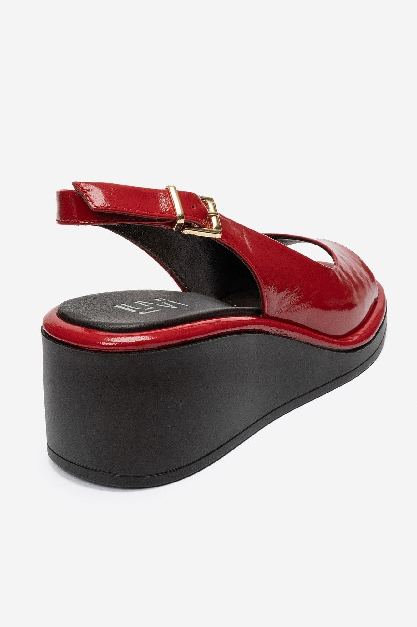 Orlena - Red Genuine Leather Platform Wedge Sandal (Women)