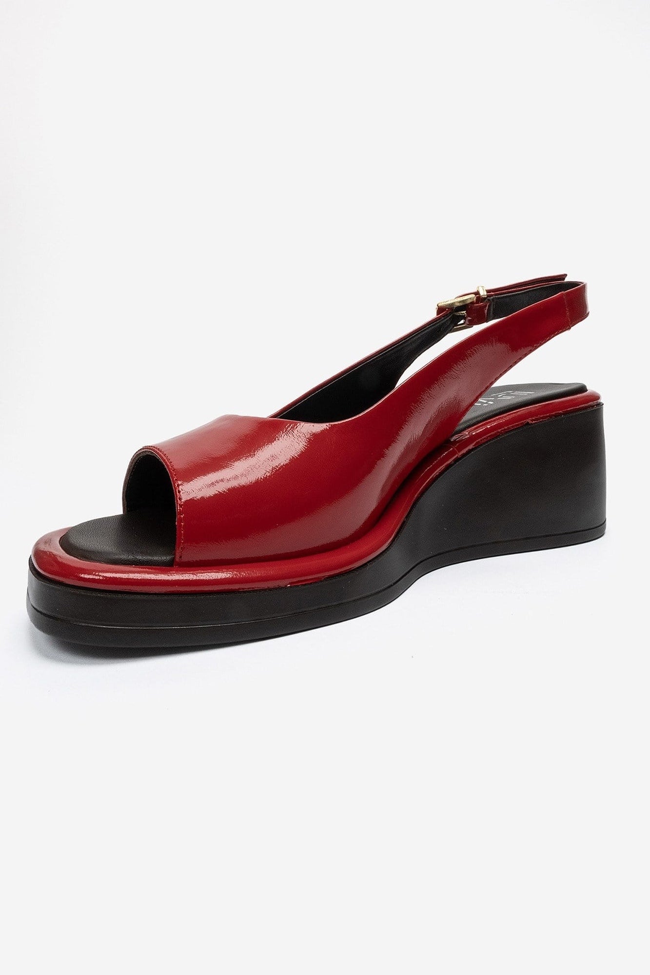 Orlena - Red Genuine Leather Platform Wedge Sandal (Women)