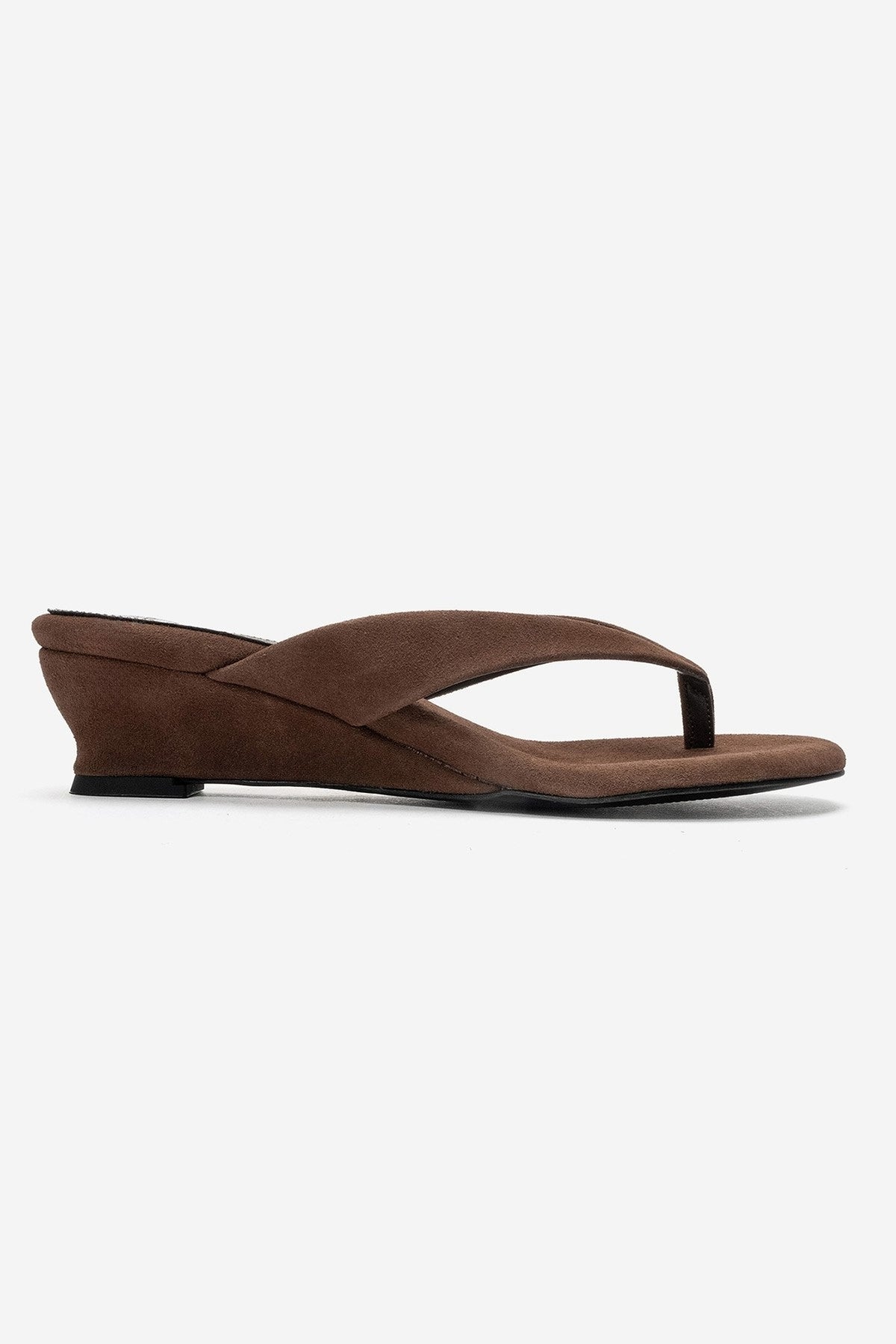 VANESSIA - Cognac Suede Toe-Post Mini Block Heel Sandal (Women)