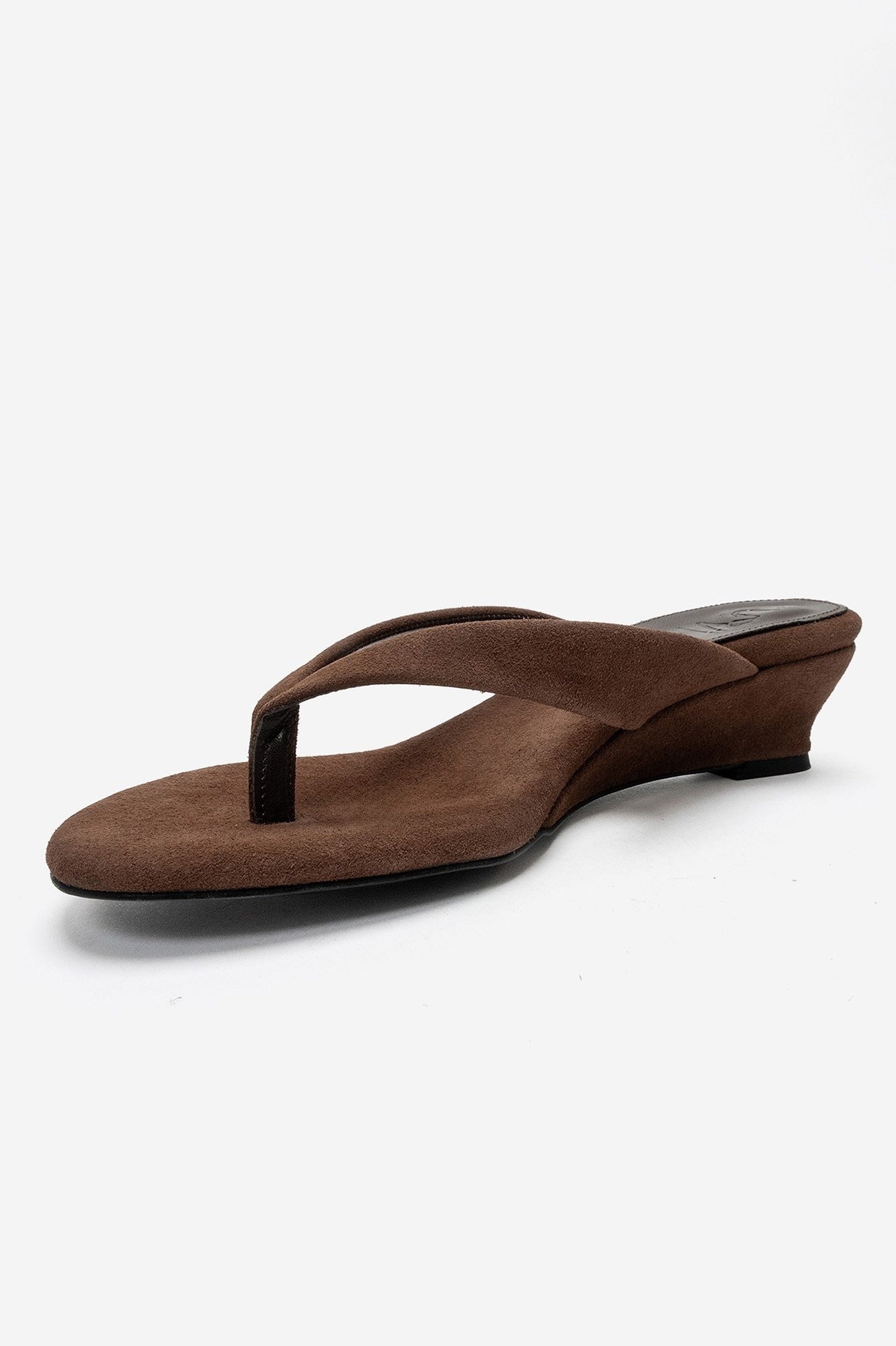 VANESSIA - Cognac Suede Toe-Post Mini Block Heel Sandal (Women)
