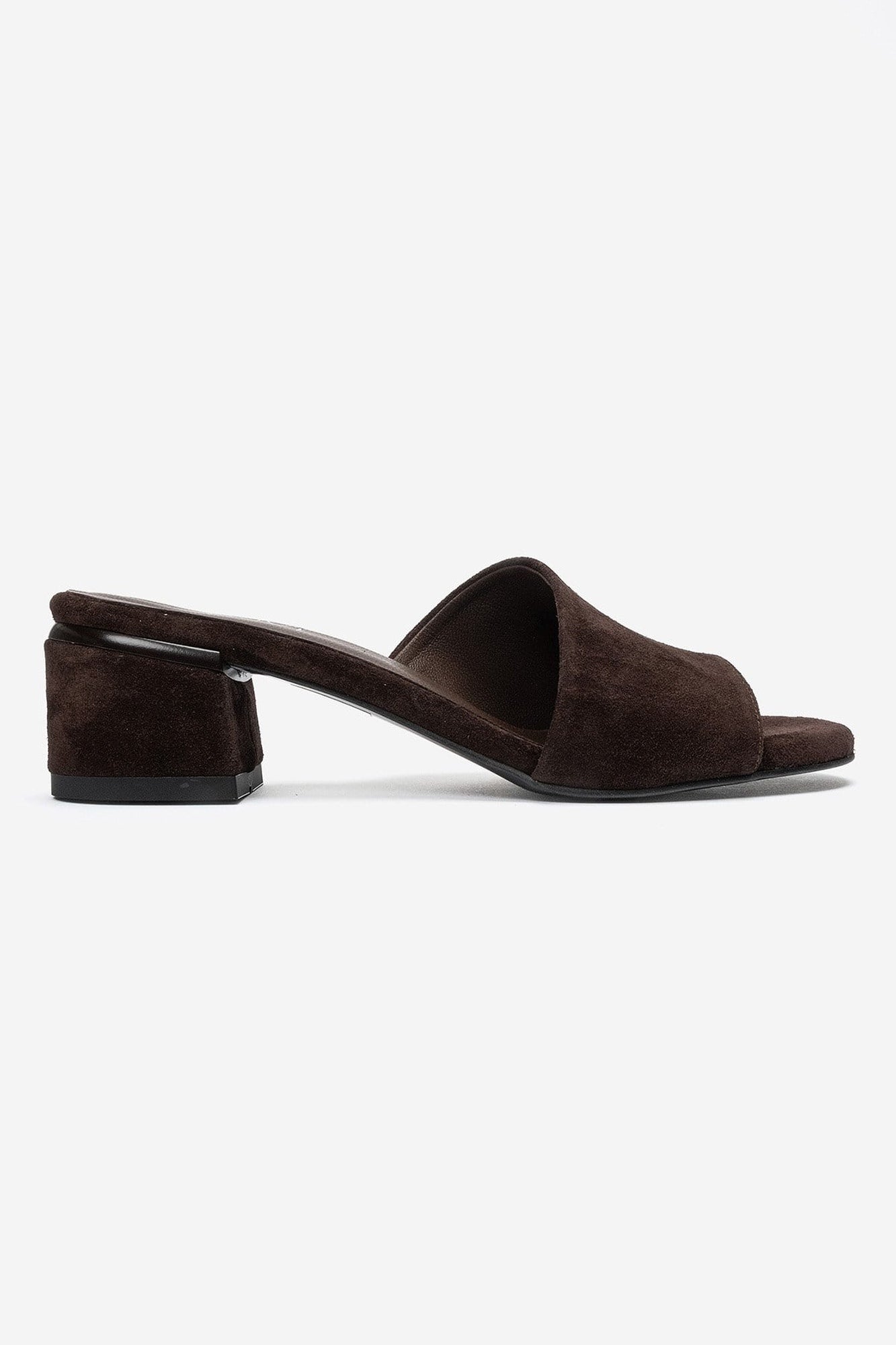 DELAVIE - Cognac Genuine Leather Block Heel Mule (Women)