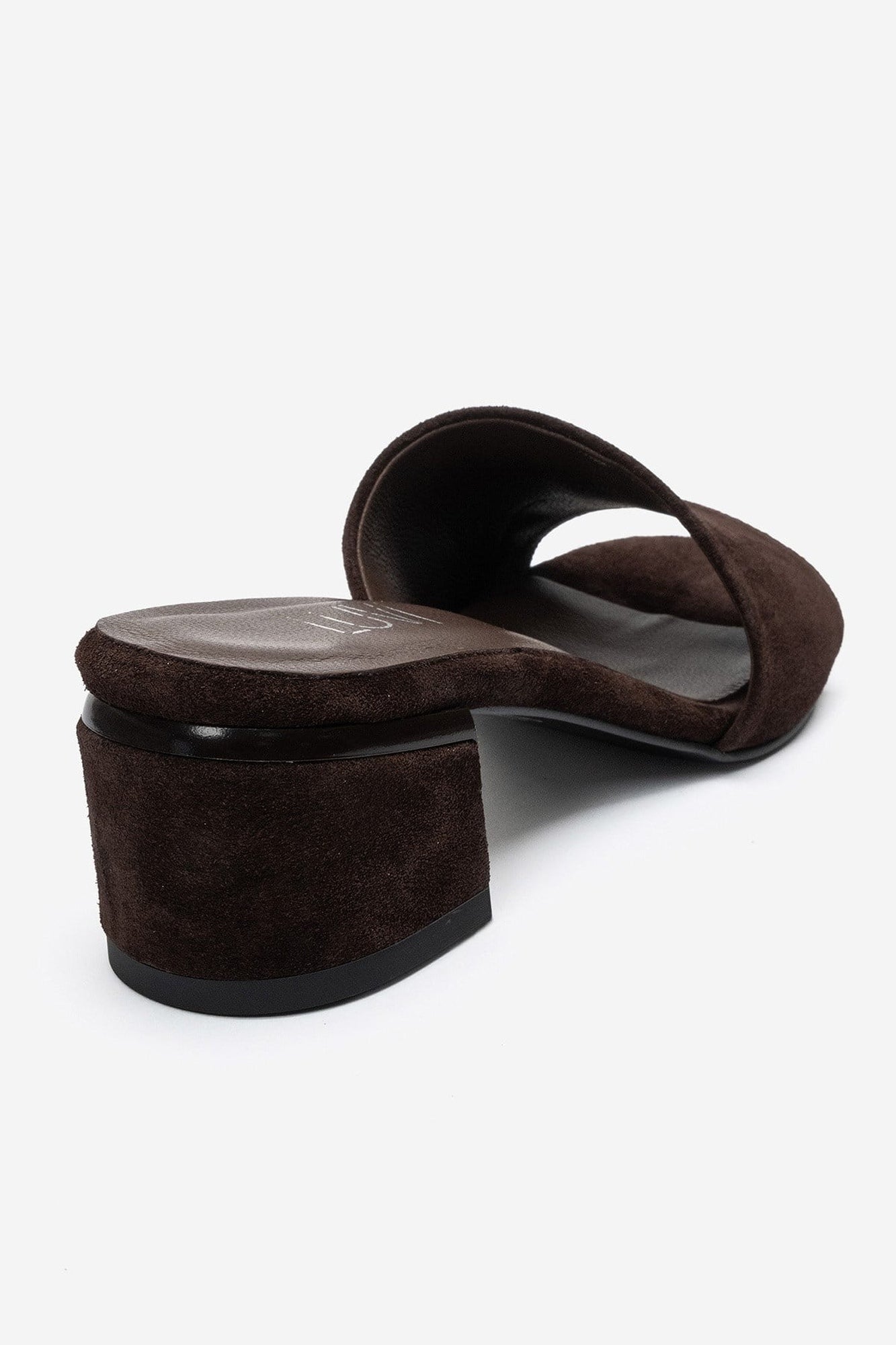 DELAVIE - Cognac Genuine Leather Block Heel Mule (Women)