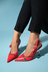 Glen - Red Zipper-Detail High Heel Shoe (Women)