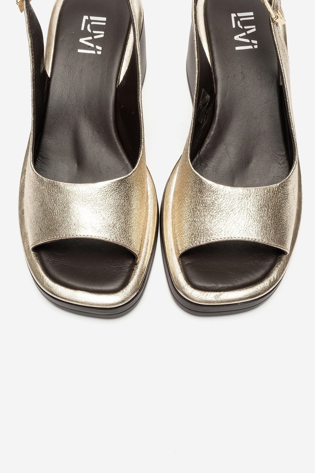 Orlena - Gold Genuine Leather Slingback Platform Sandal (Women)