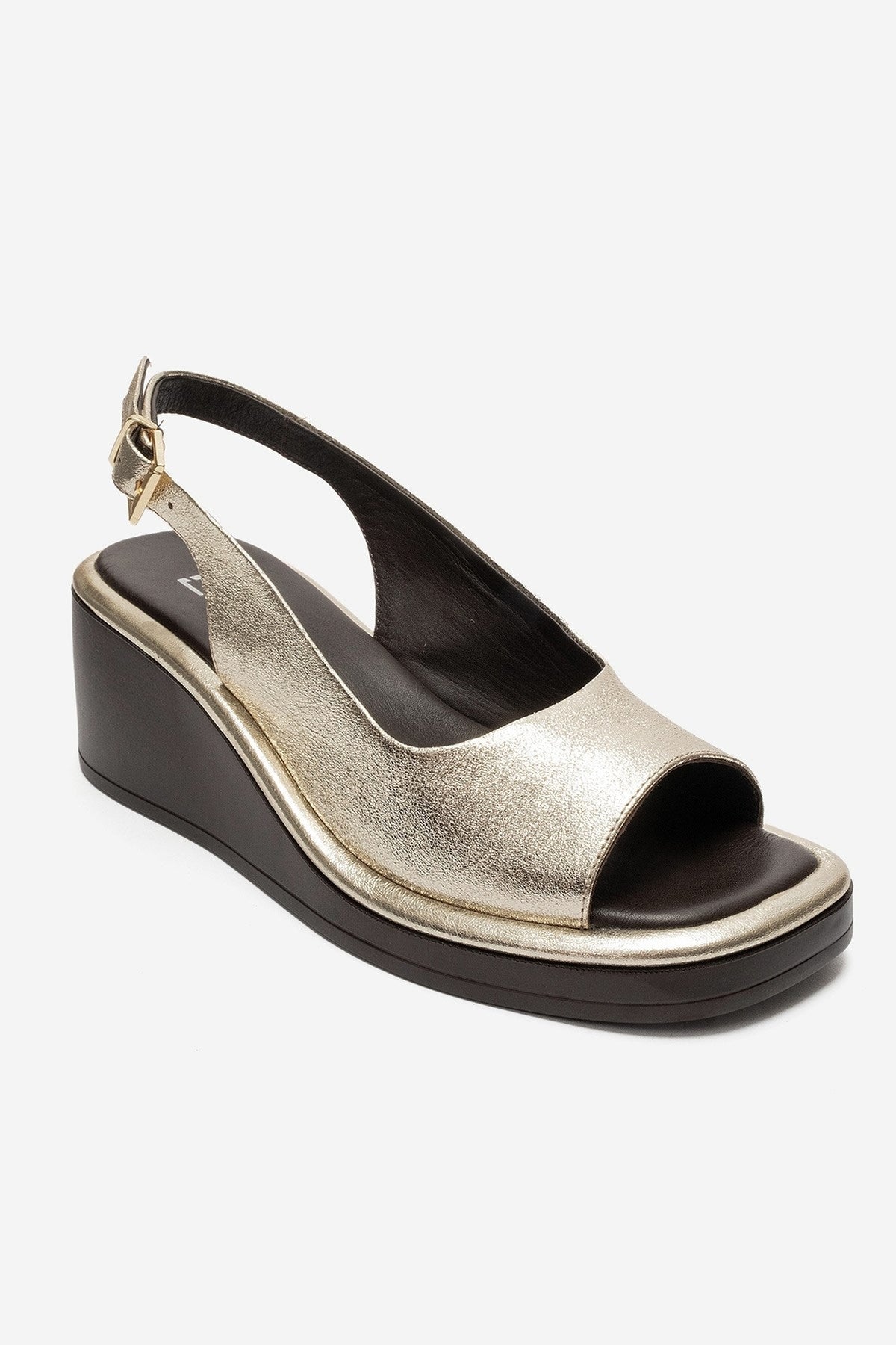 Orlena - Gold Genuine Leather Slingback Platform Sandal (Women)