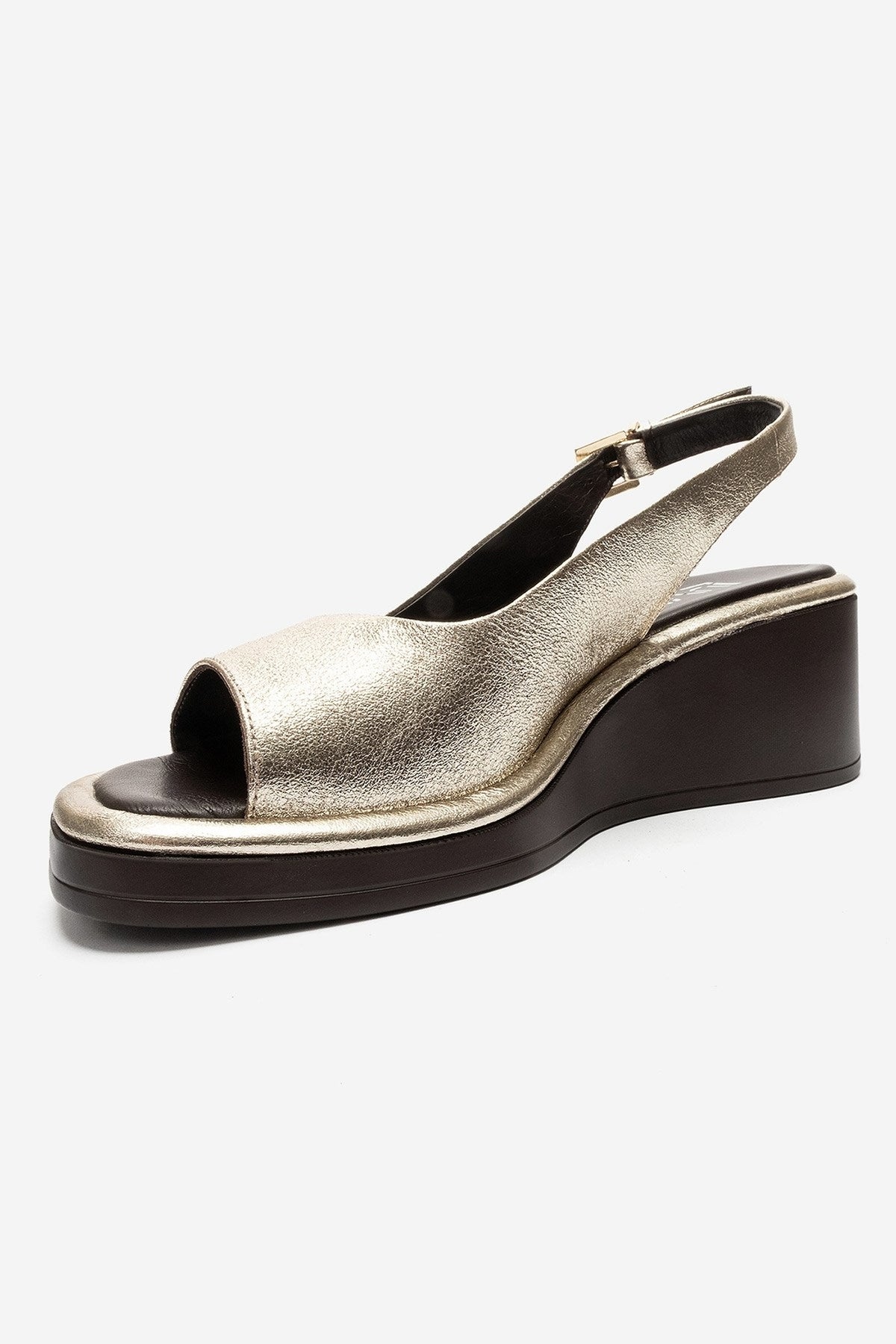Orlena - Gold Genuine Leather Slingback Platform Sandal (Women)