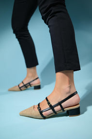 Cenova - Black Woven Heeled Sandal (Women)