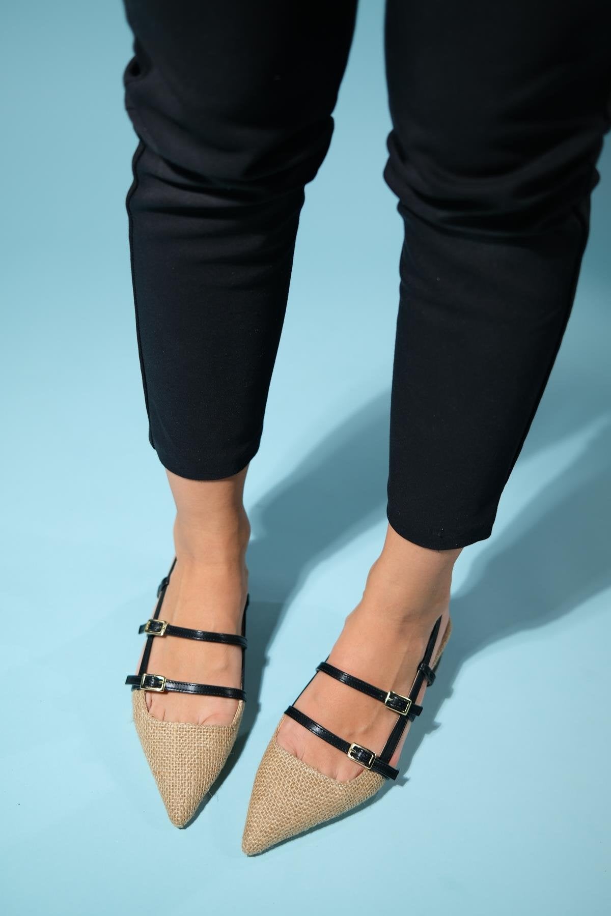 Cenova - Black Woven Heeled Sandal (Women)