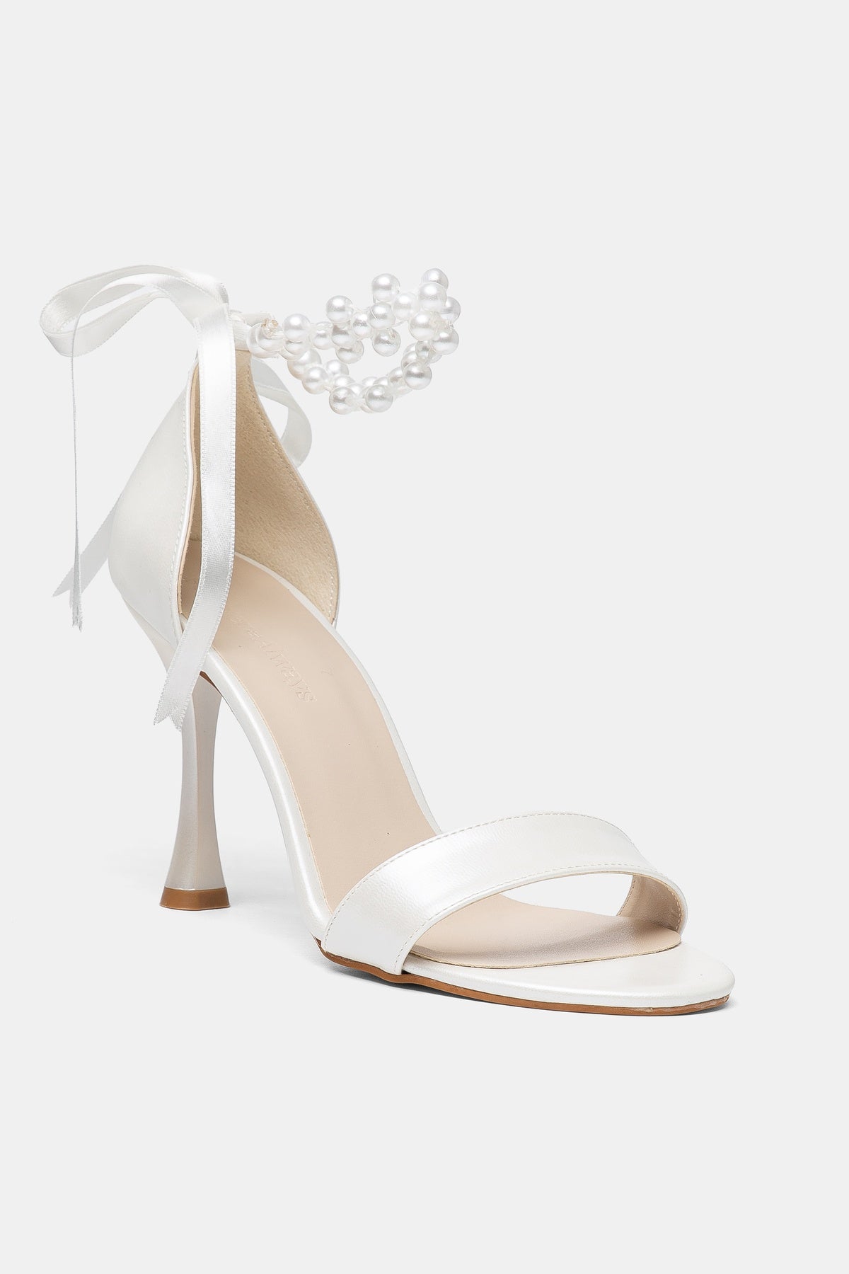 Felicity Pearl Ankle Tie Bridal Heels