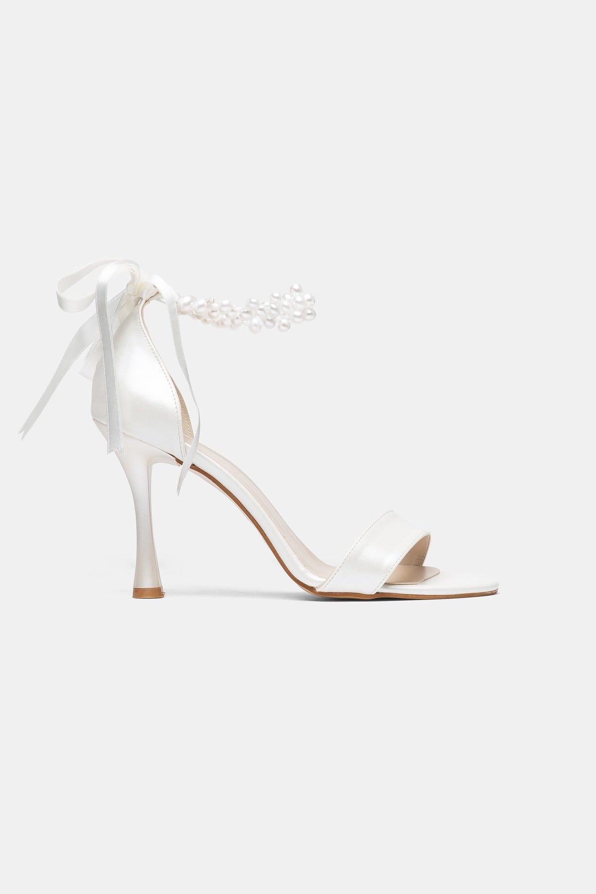 Felicity Pearl Ankle Tie Bridal Heels