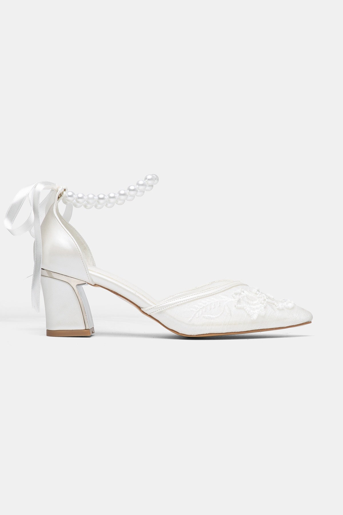 Annette Pearl Lace Bridal Sandals