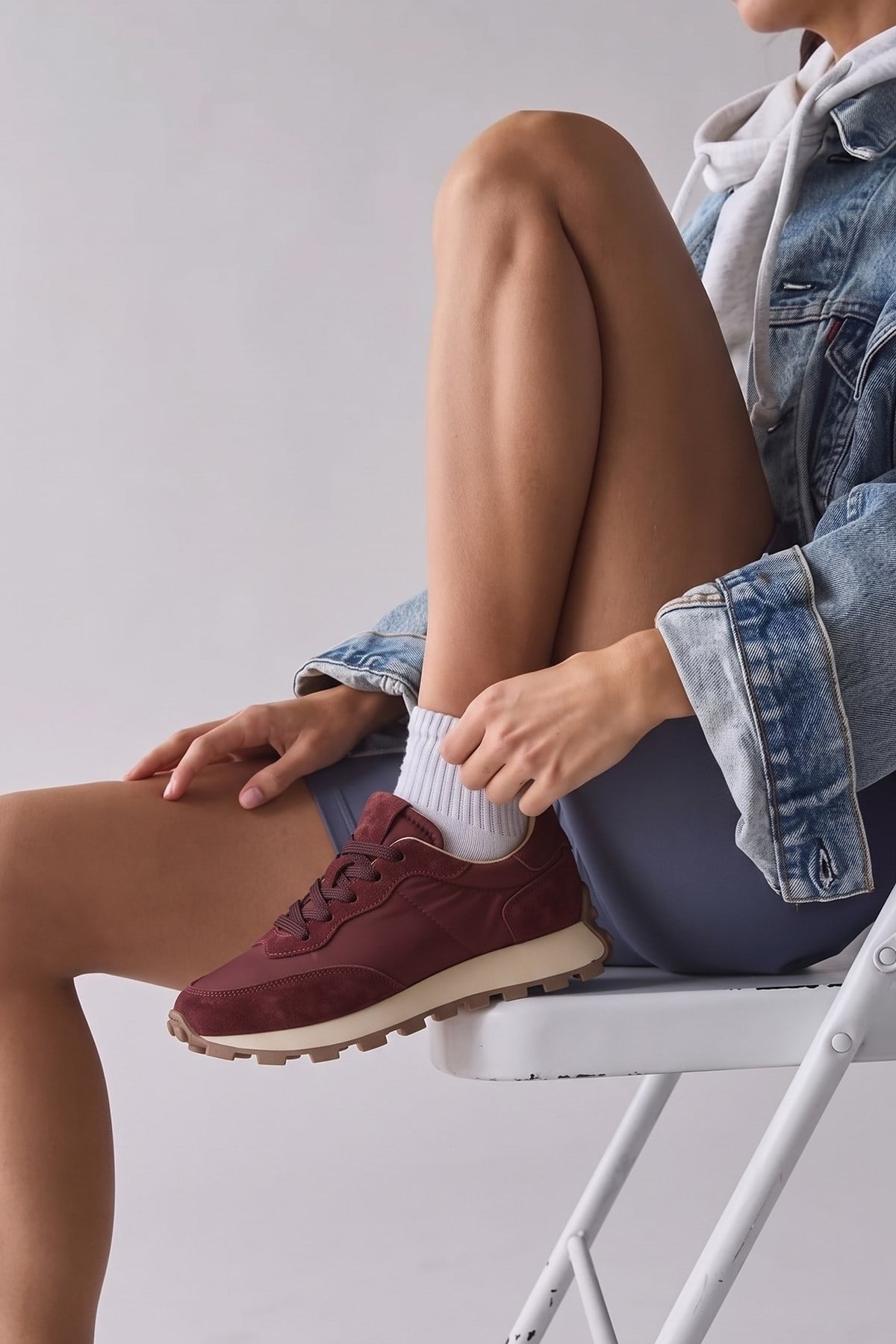Amanda - Burgundy Genuine Leather Sport Sneaker (Women)