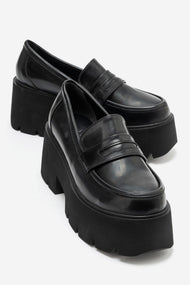 SANTIA - Black Platform Loafer (Women)