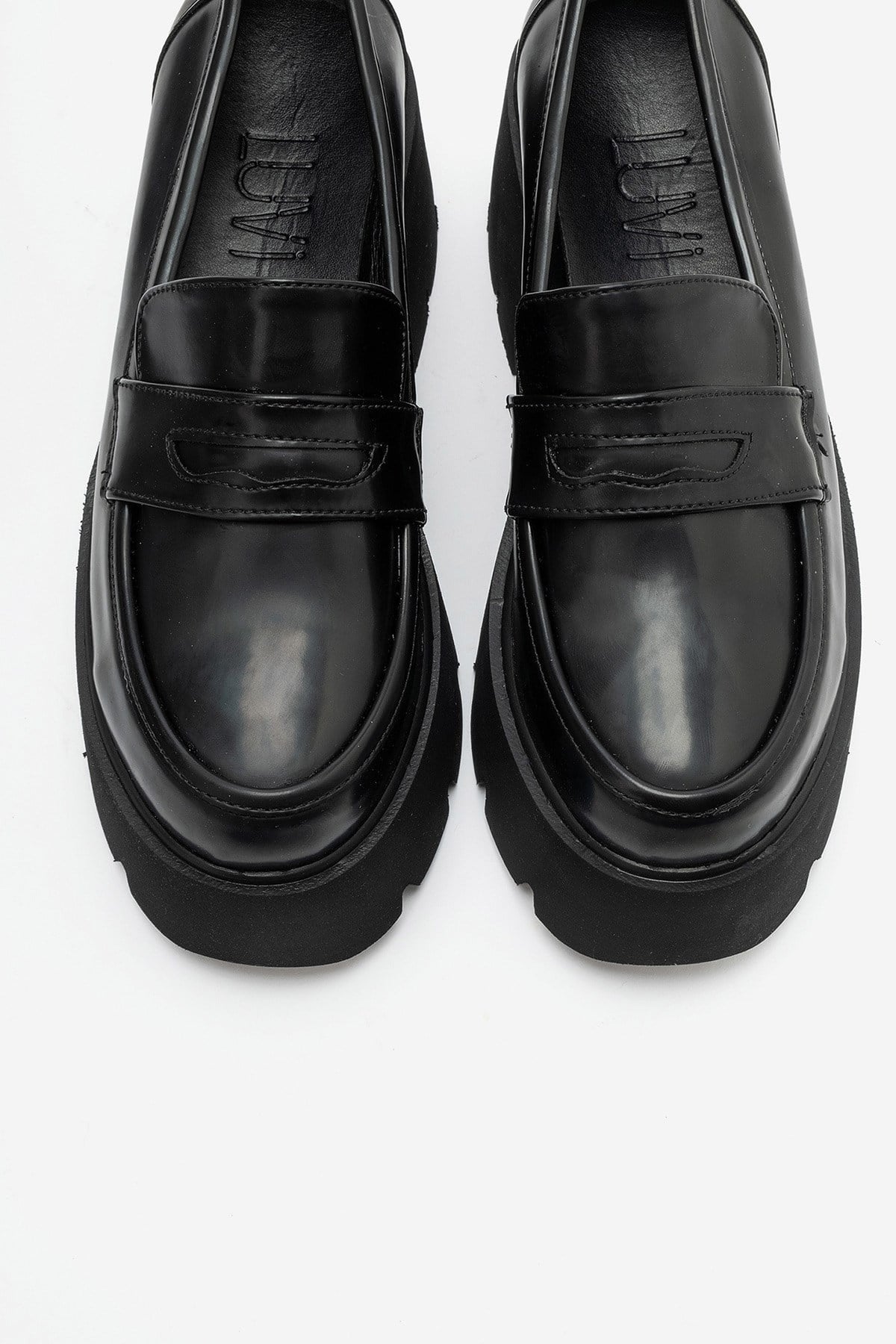 SANTIA - Black Platform Loafer (Women)