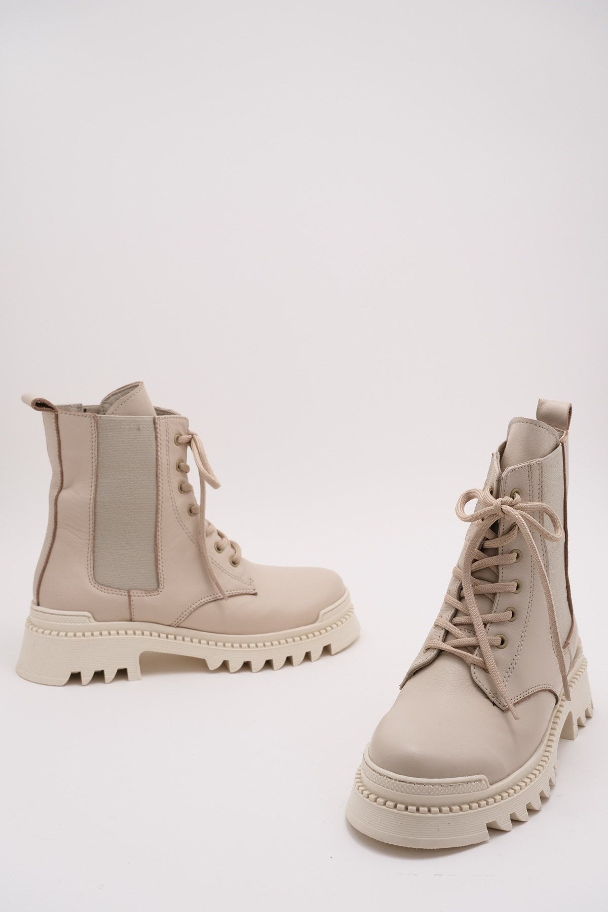 Keti - Beige Genuine Leather Boot (Women)