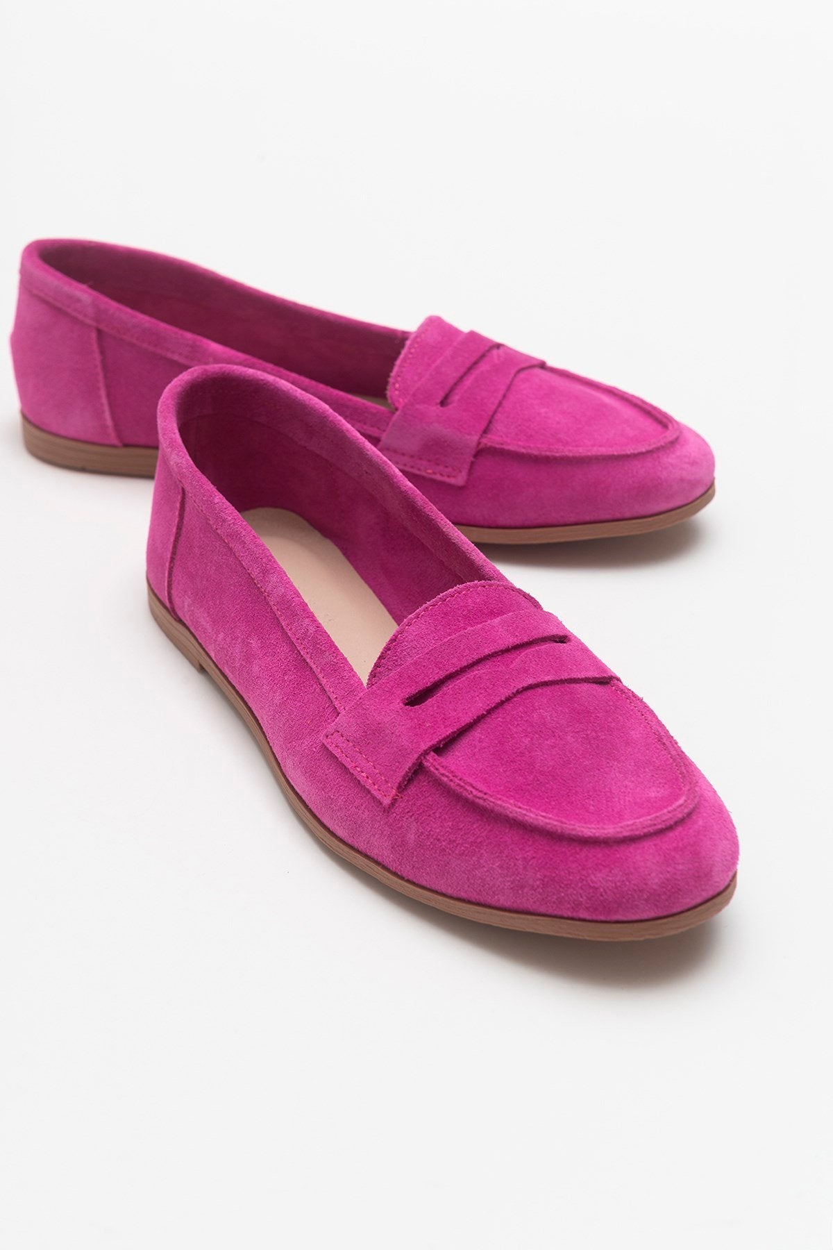 Dorothy - Fuchsia Suede Leather Loafers