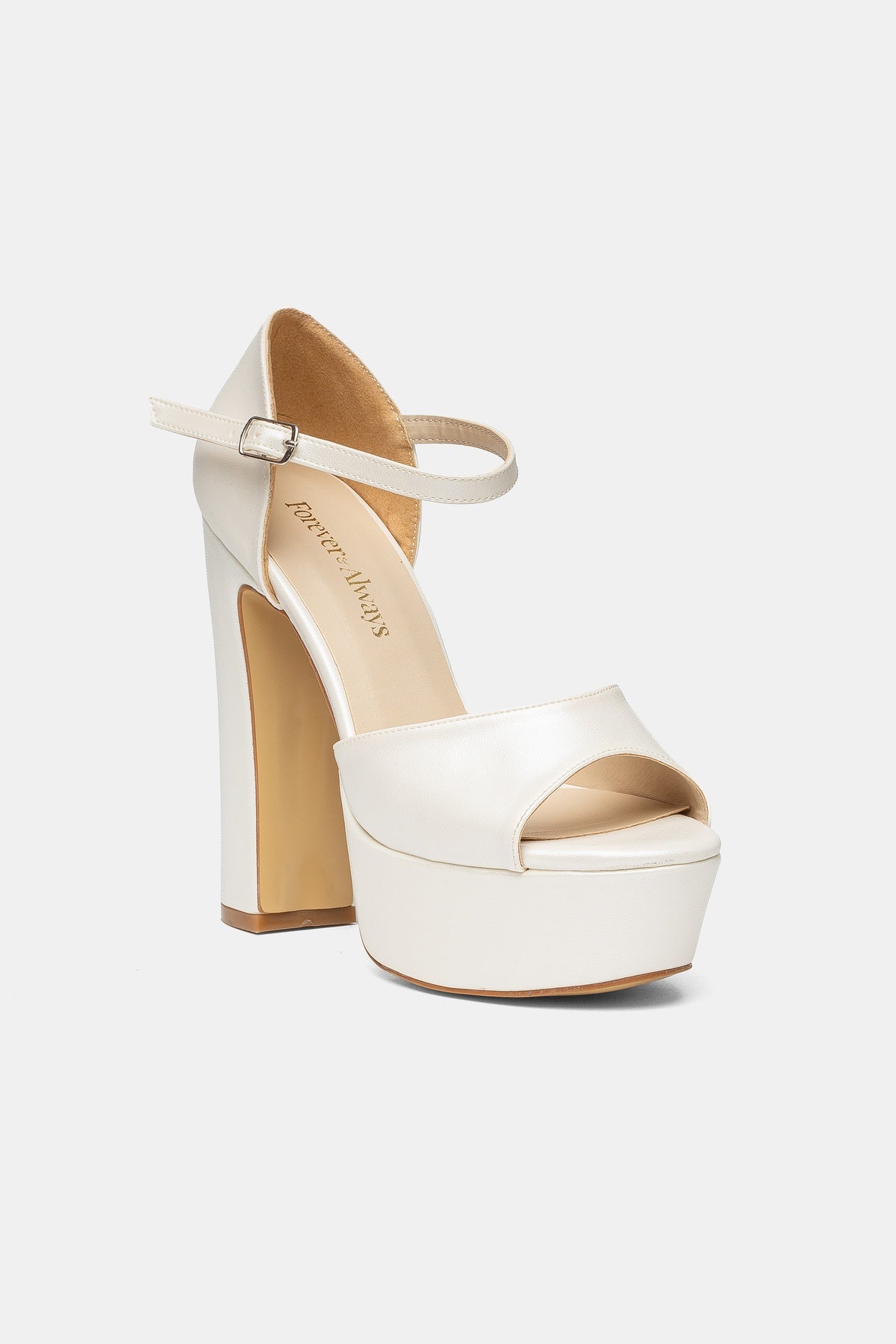 Katy Open Toe Bridal Platform Heels