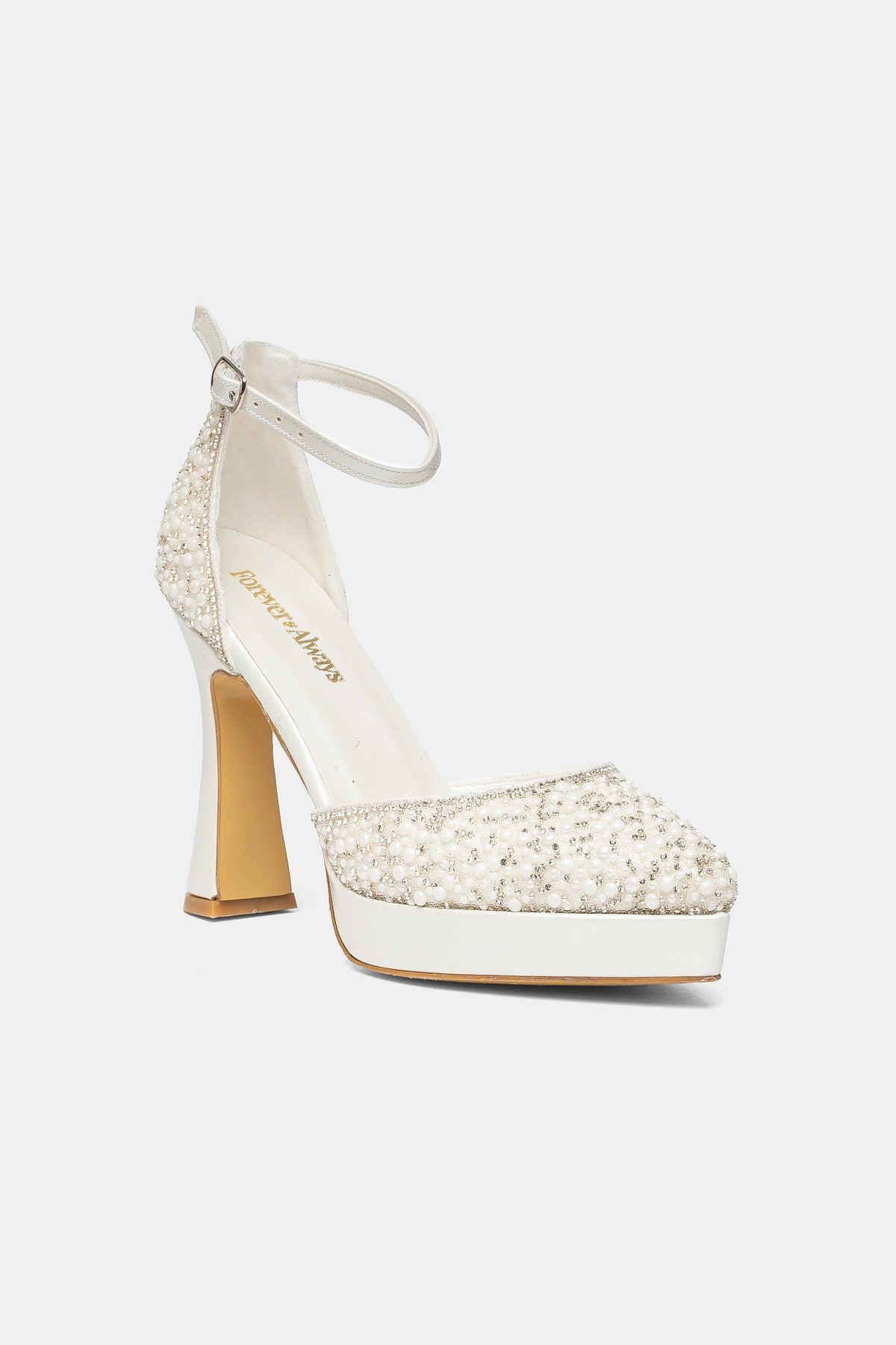 Khloe Ivory Embellished Bridal Platform Heels