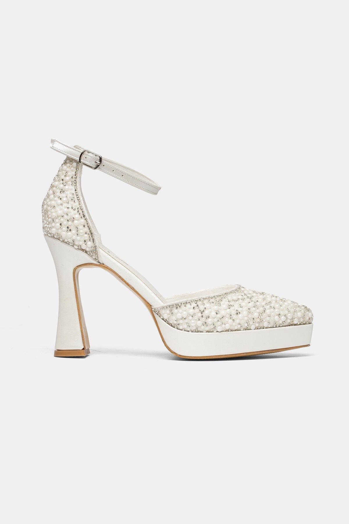 Khloe Ivory Embellished Bridal Platform Heels