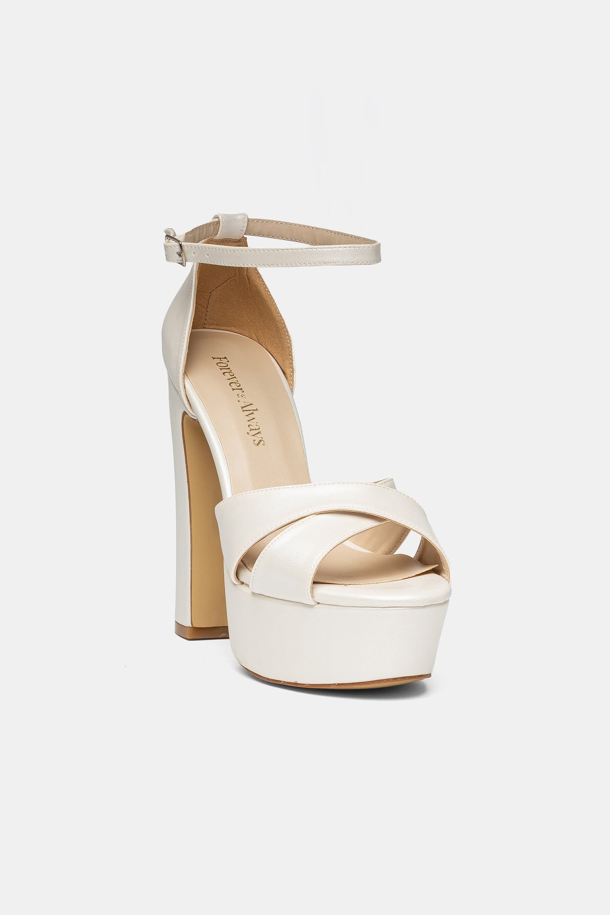 Donna Open Toe Bridal Platform Heels